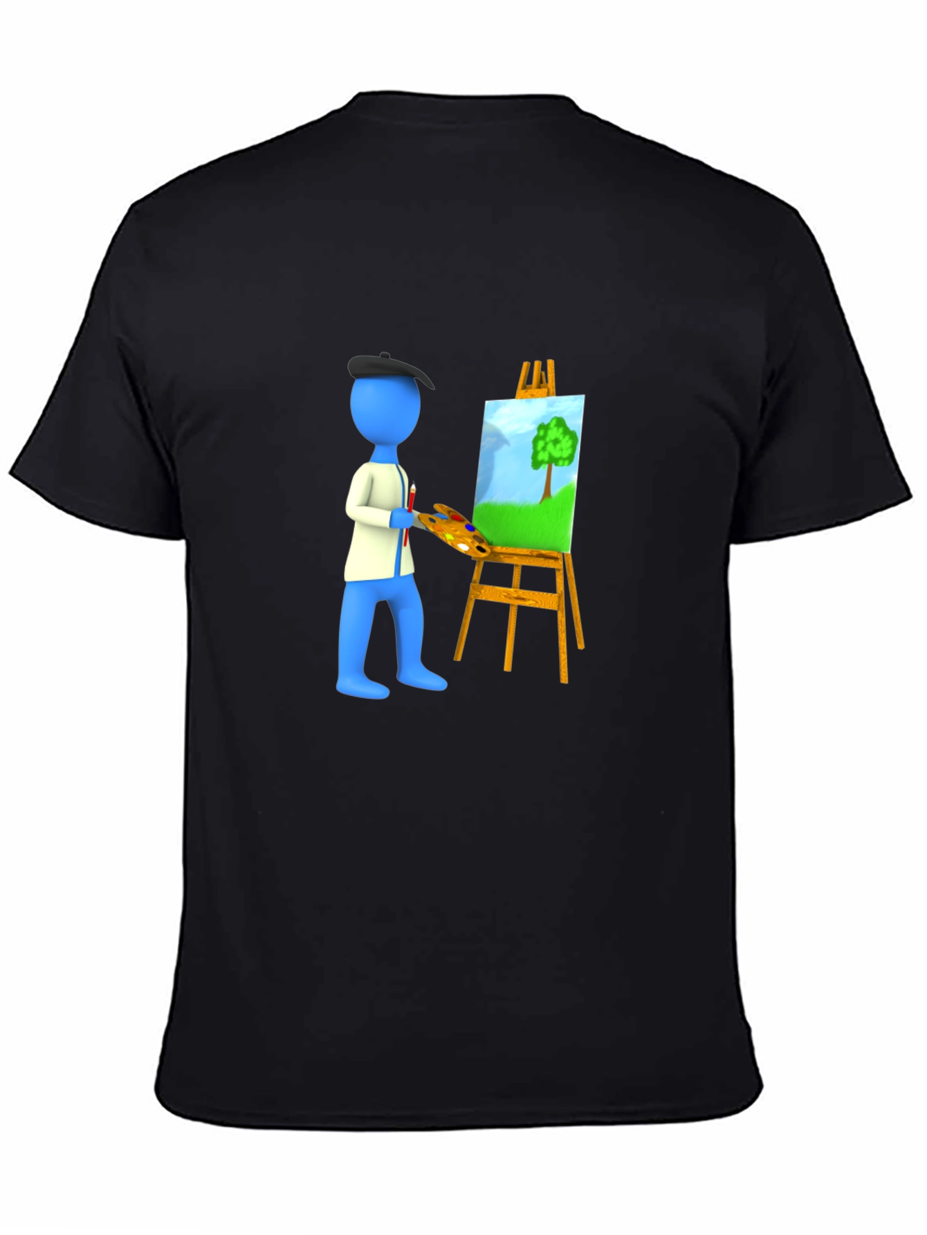 Artist Graphic Tee - Black Cotton Blend T-Shirt