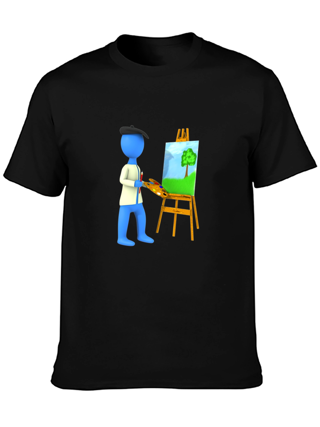 Artist Graphic Tee - Black Cotton Blend T-Shirt