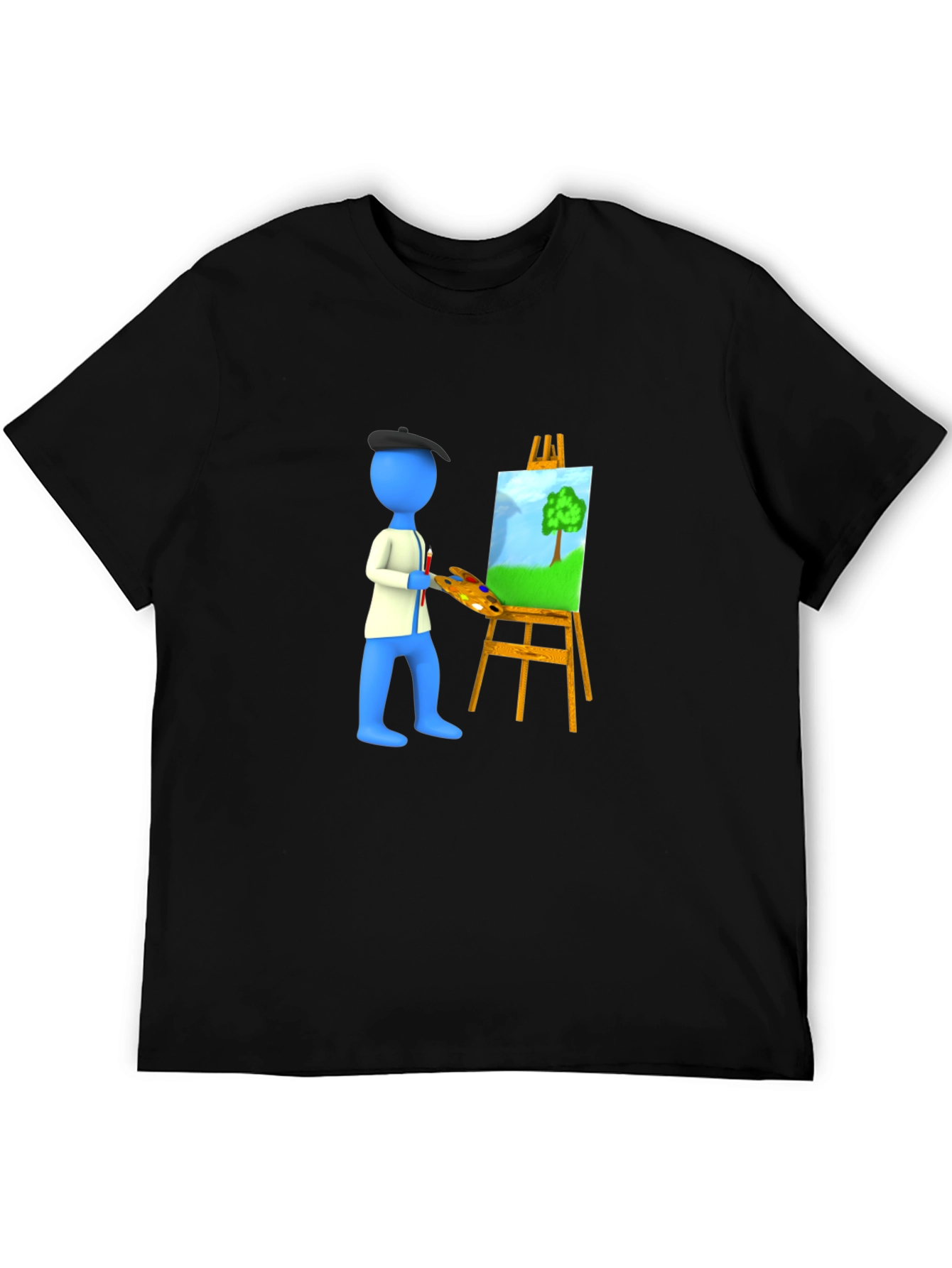 Artist Graphic Tee - Black Cotton Blend T-Shirt