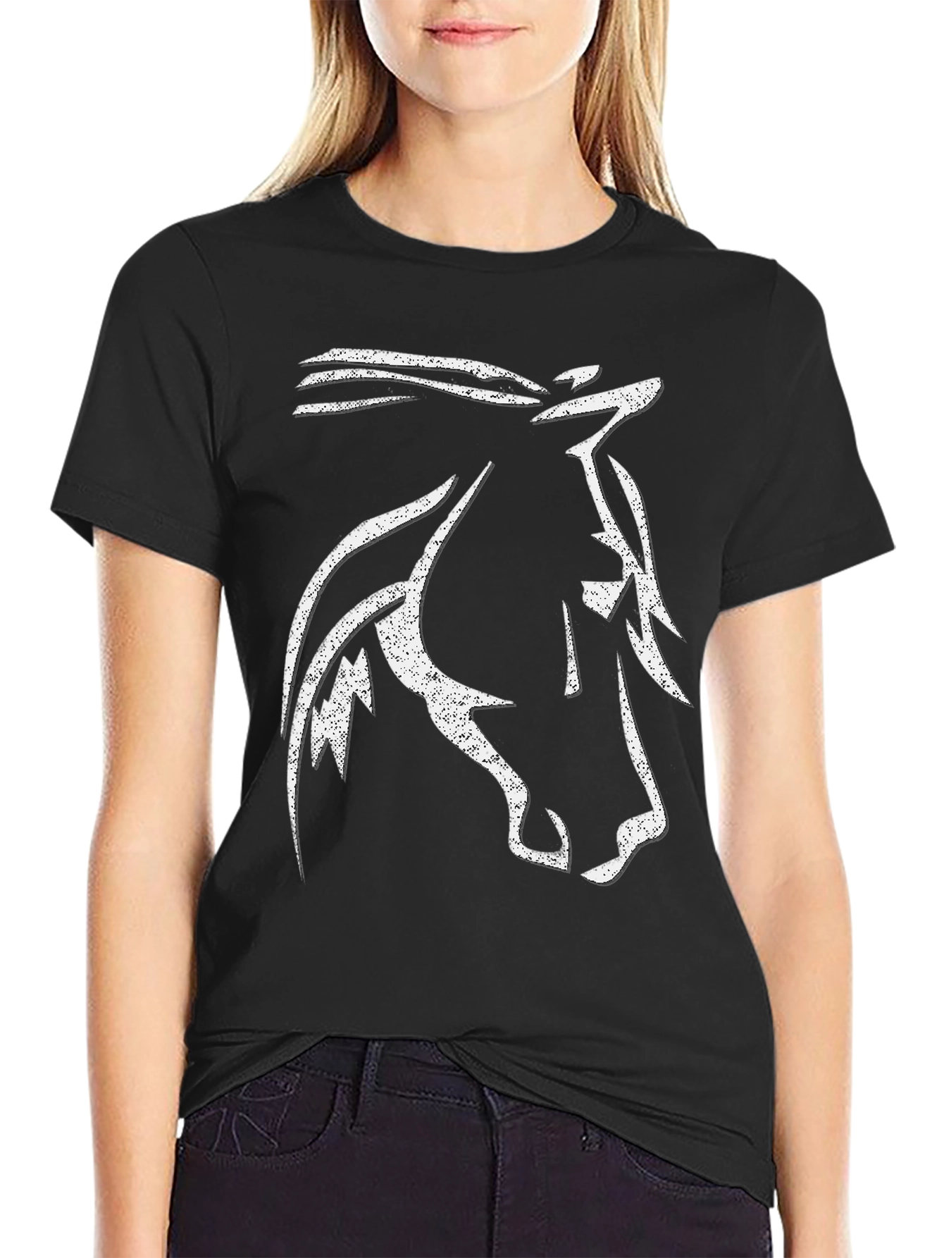 Horse Head Graphic Tee - Mens Black T-Shirt