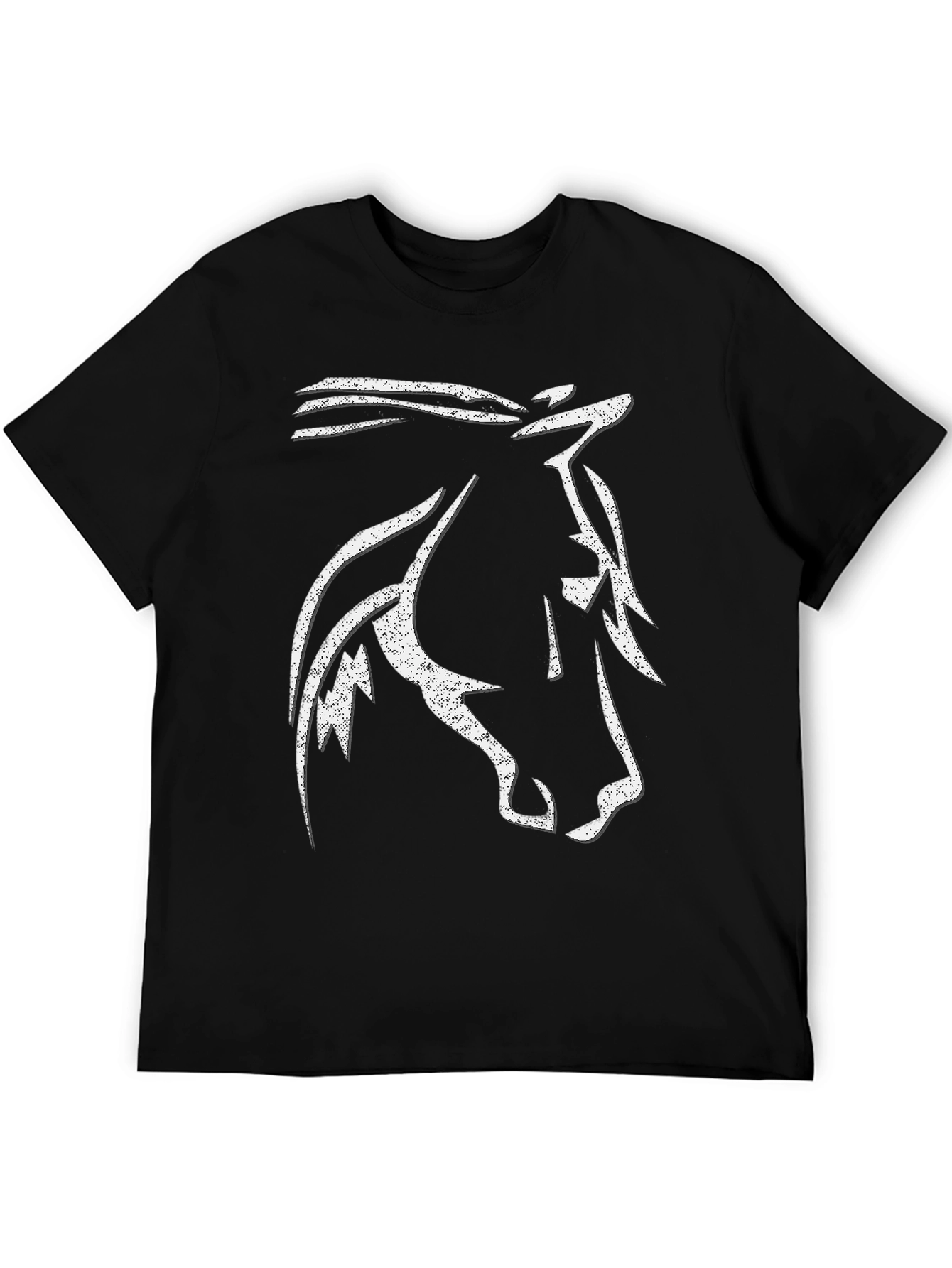 Horse Head Graphic Tee - Mens Black T-Shirt