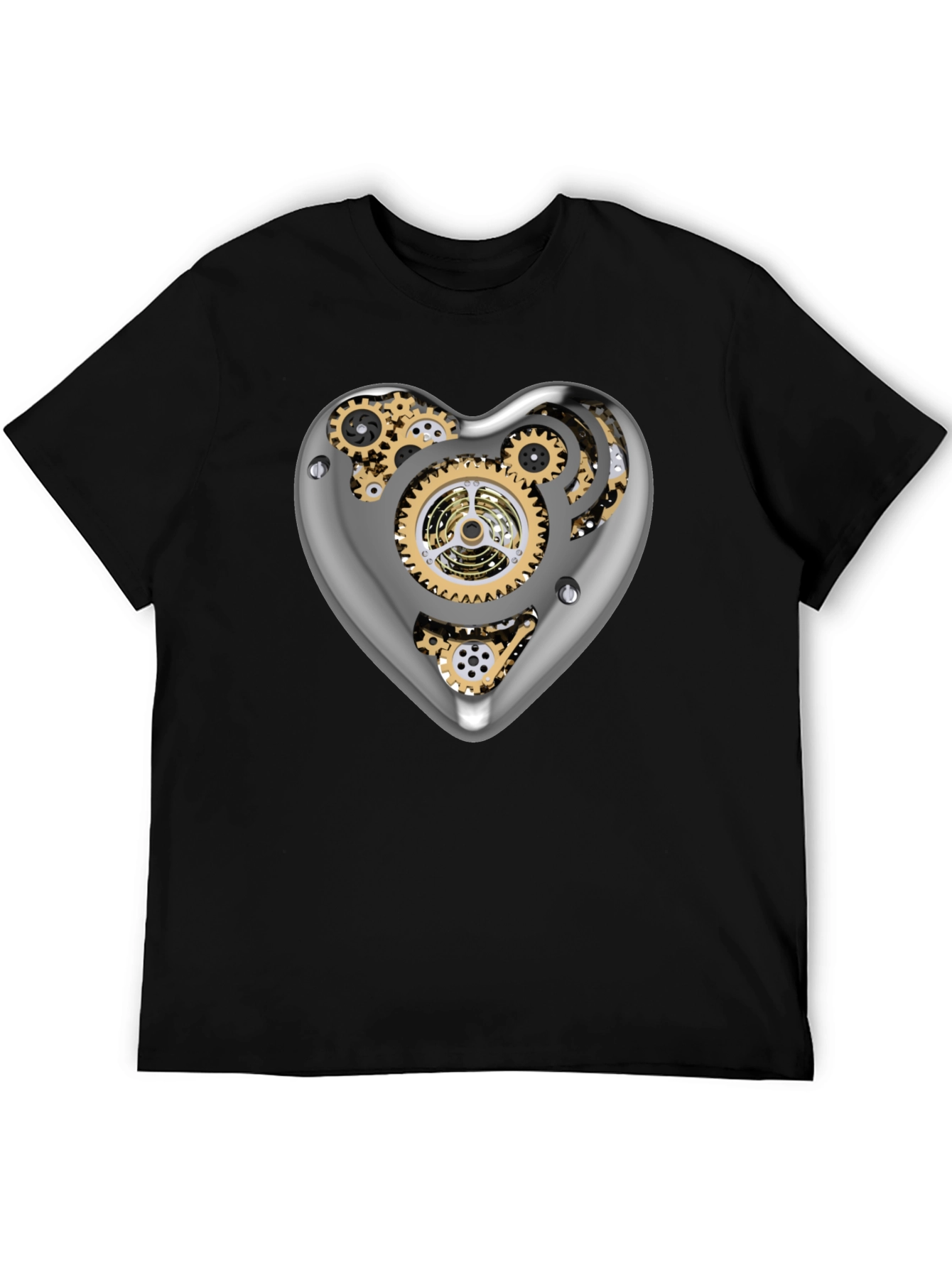 Steampunk Heart Gear T-Shirt - Unique Mechanic Design