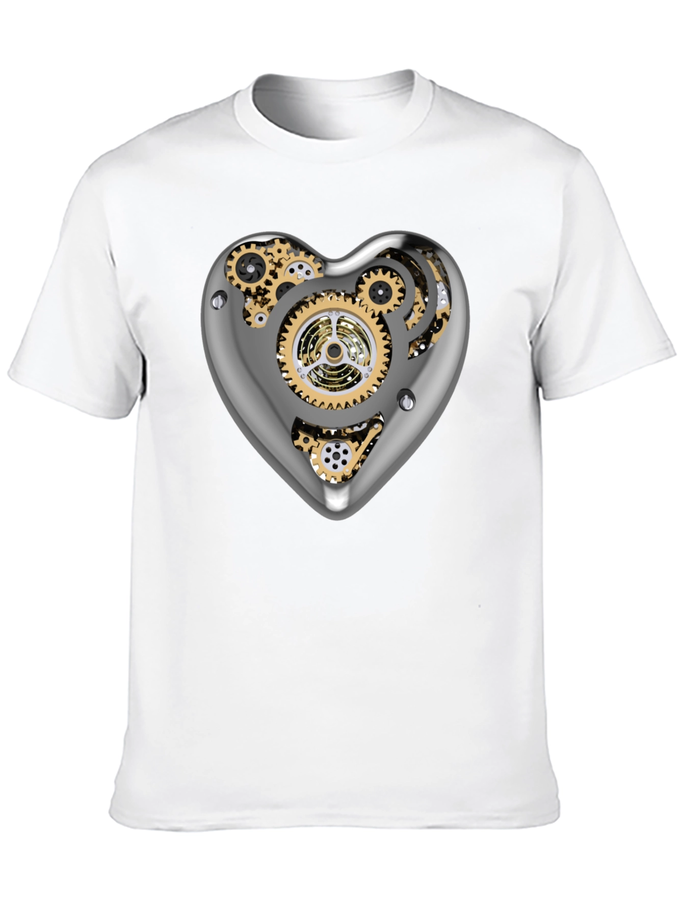 Steampunk Heart Gear T-Shirt - Unique Mechanic Design