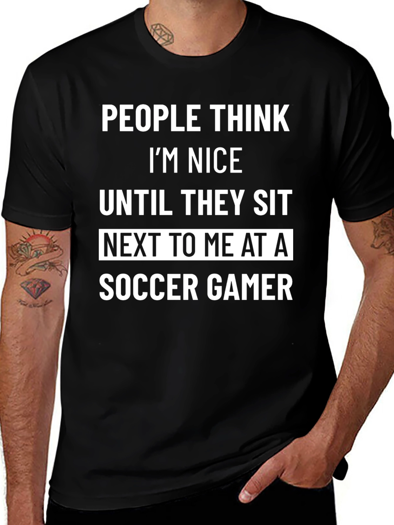 Funny Soccer Gamer T-Shirt - People Think Im Nice