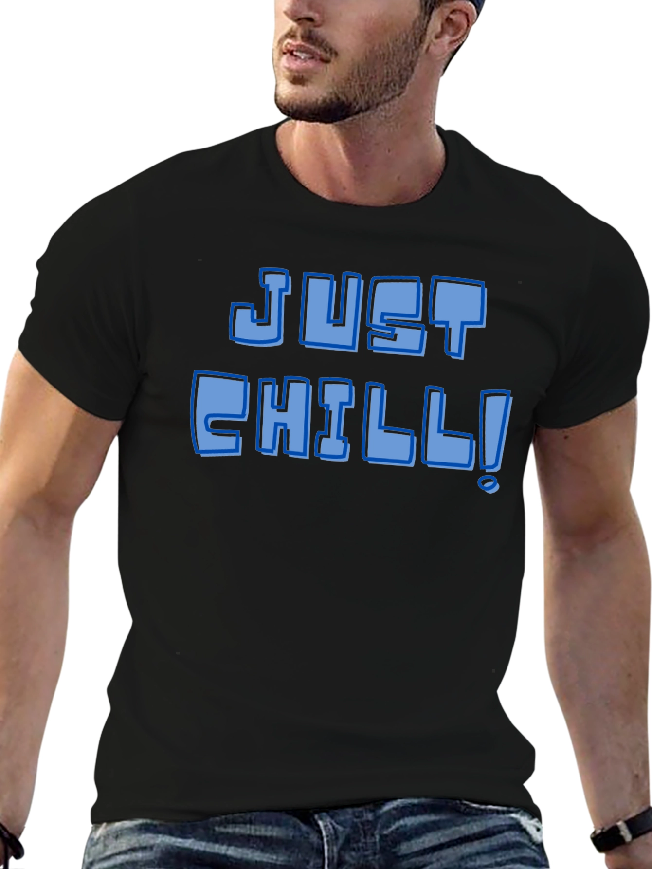 Just Chill! Graphic Tee - Black Short Sleeve