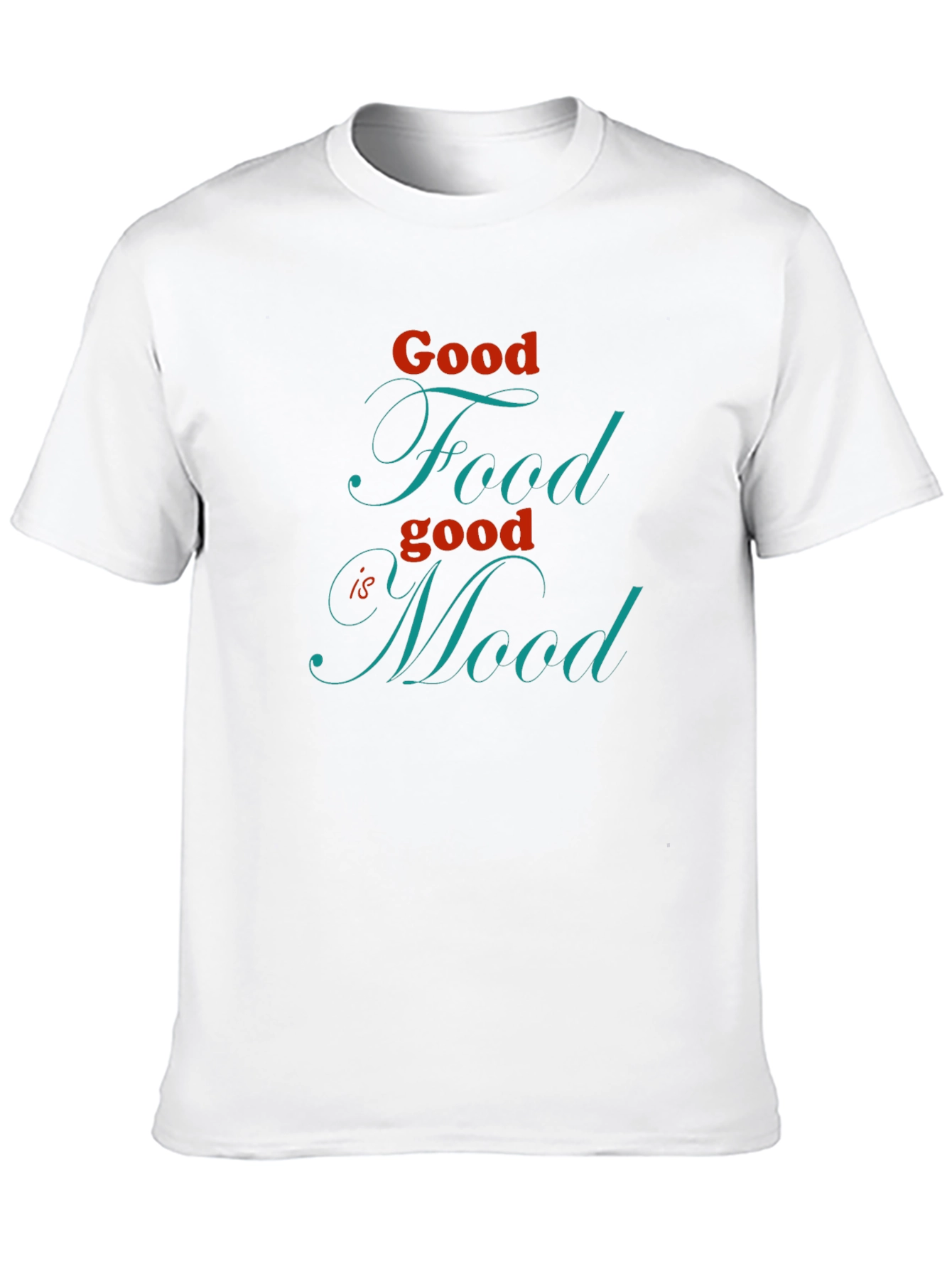 Good Food Good Mood Black Graphic T-Shirt