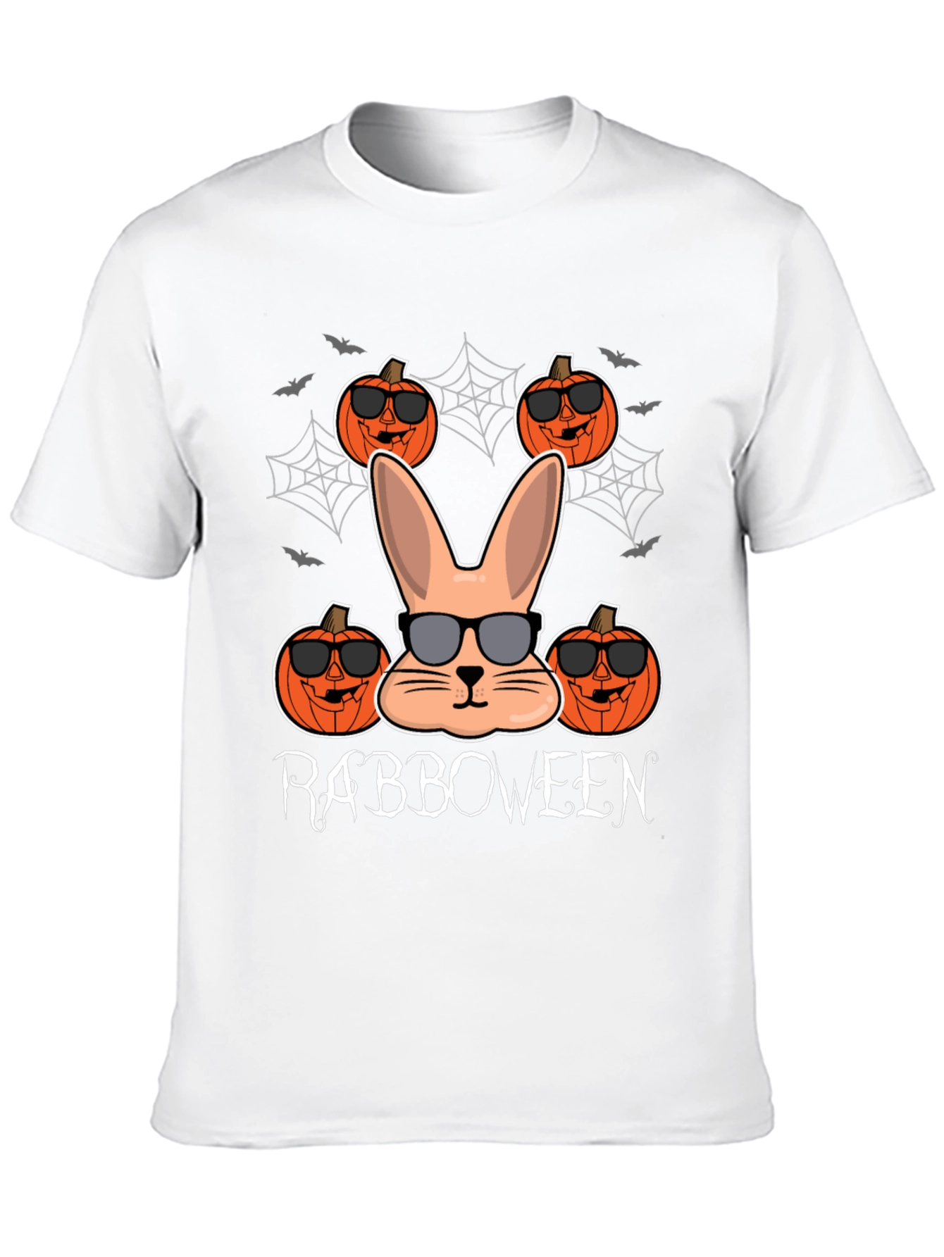 Rabboween Black T-Shirt | Halloween Rabbit Pumpkin Design