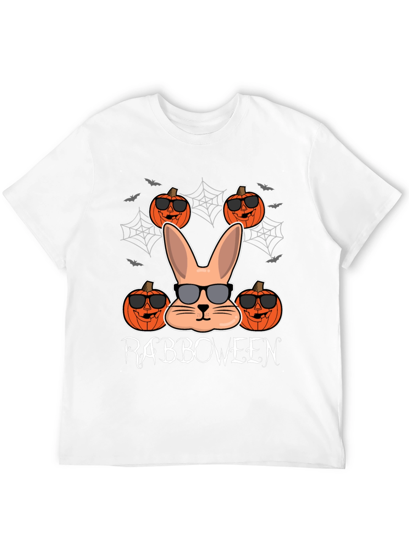 Rabboween Black T-Shirt | Halloween Rabbit Pumpkin Design