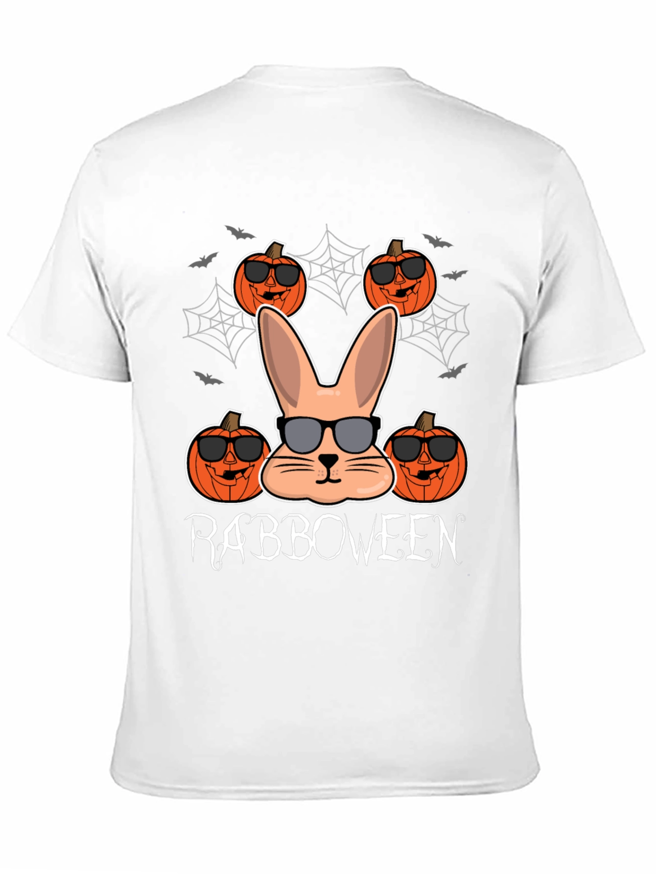 Rabboween Black T-Shirt | Halloween Rabbit Pumpkin Design