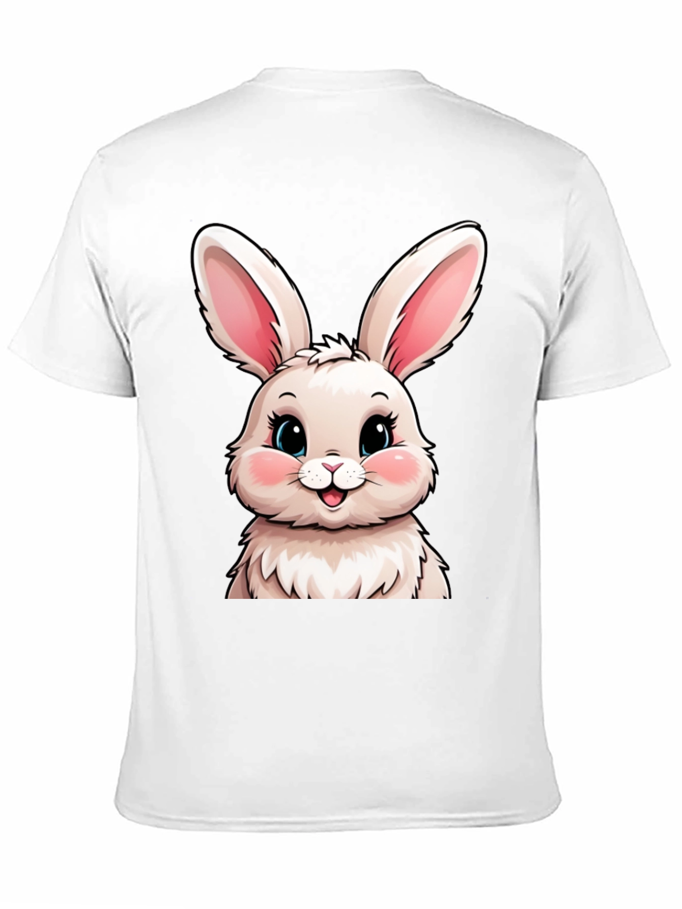Cute Bunny Graphic Tee - Soft Black Cotton