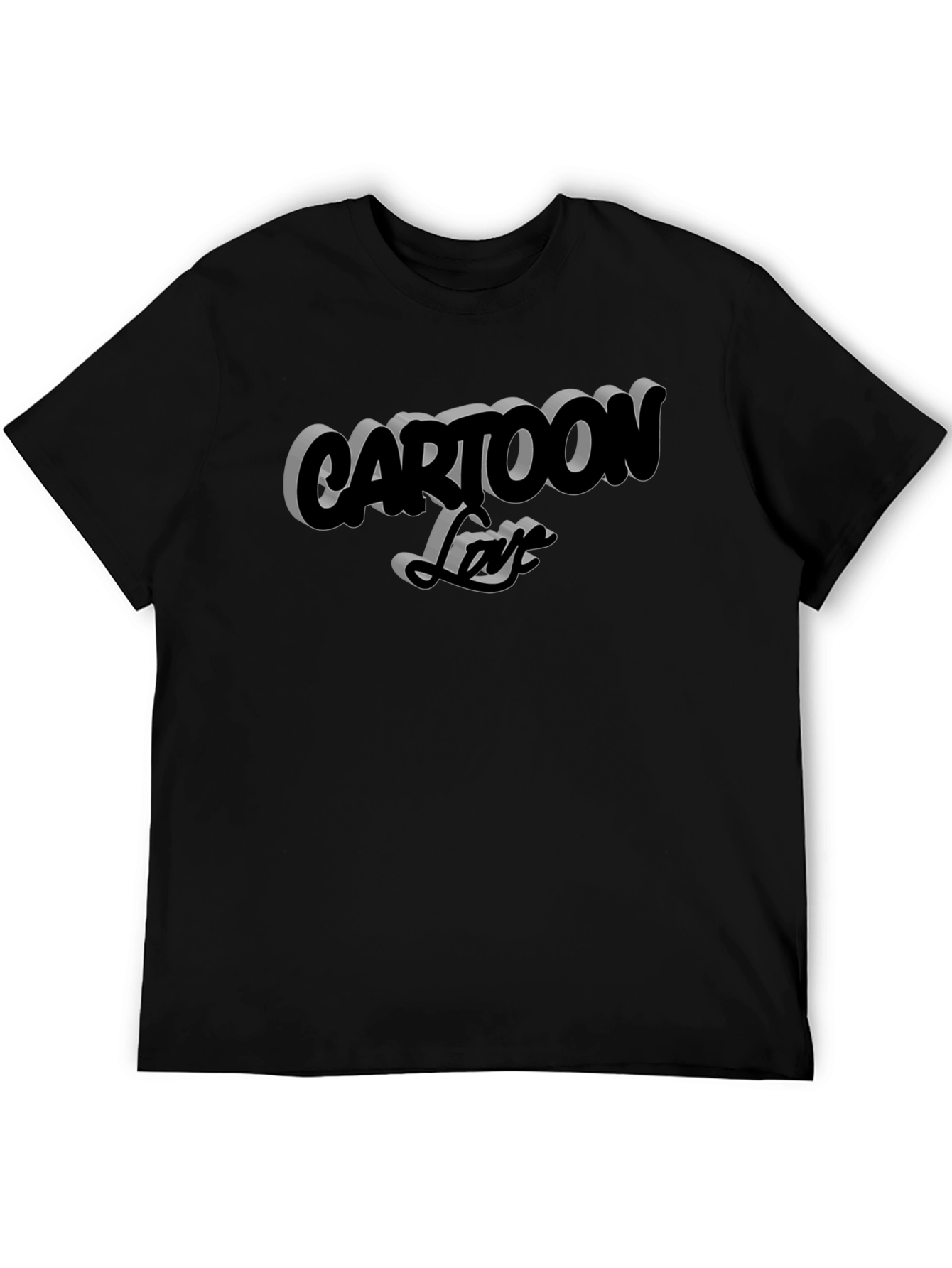 Cartoon Love Black Graphic Tee