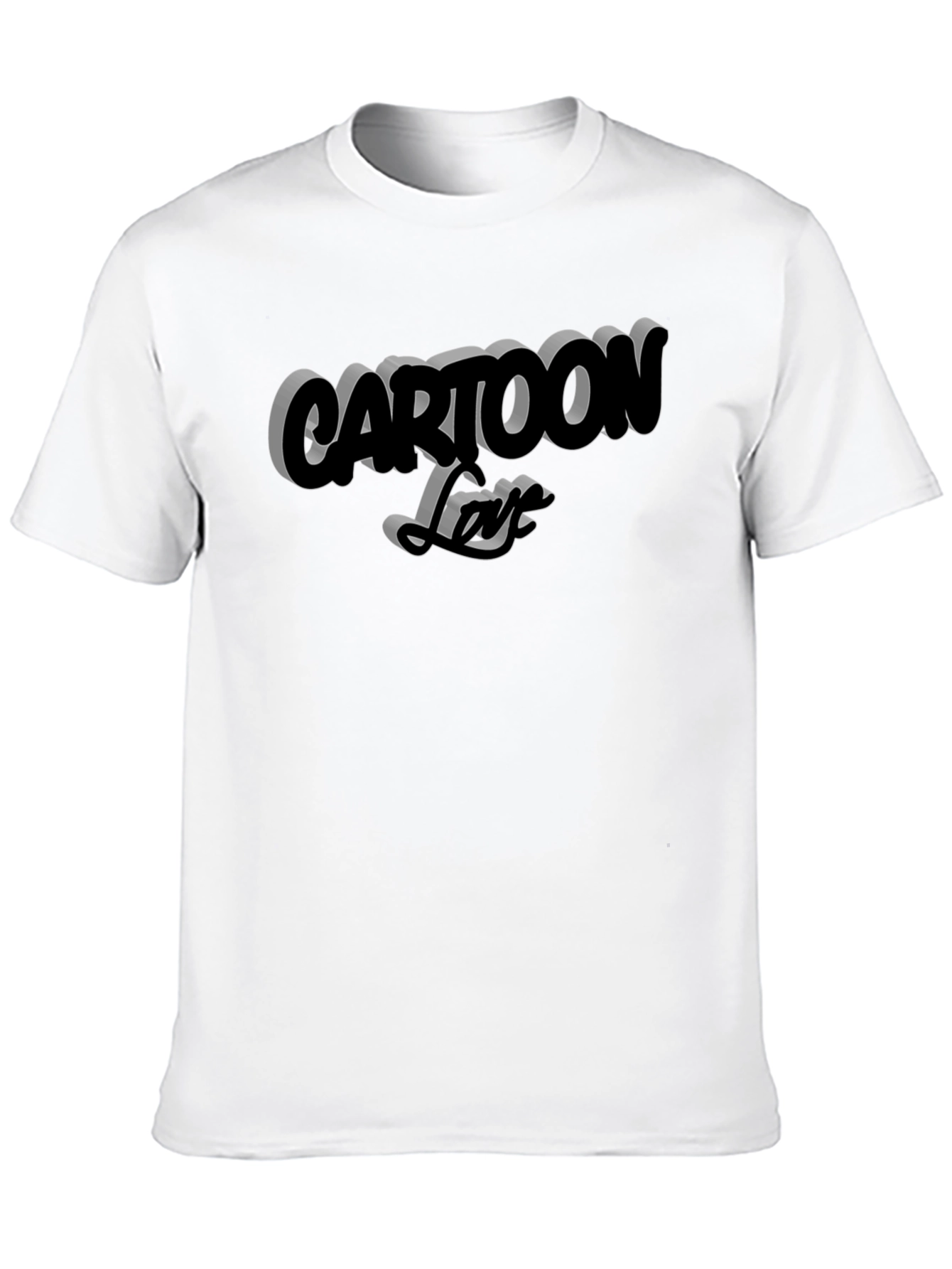 Cartoon Love Black Graphic Tee