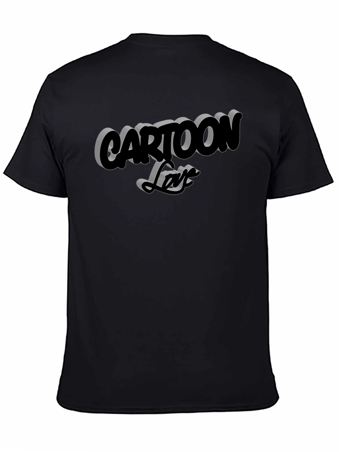 Cartoon Love Black Graphic Tee