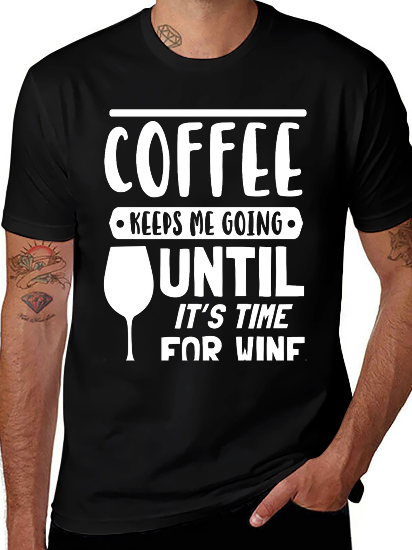 Coffee & Wine Funny Graphic T-Shirt