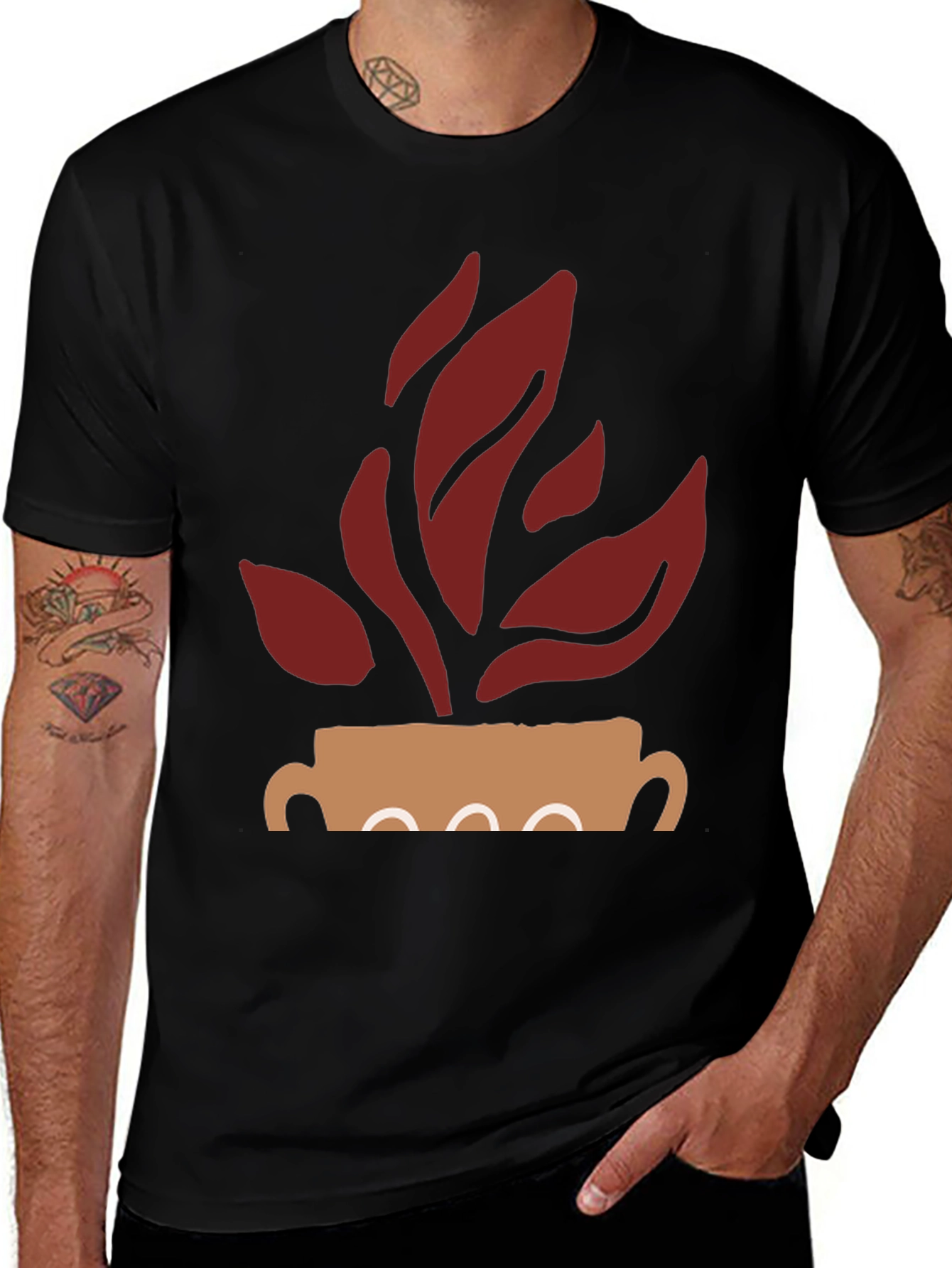 Modern Plant Graphic Tee - Casual Style