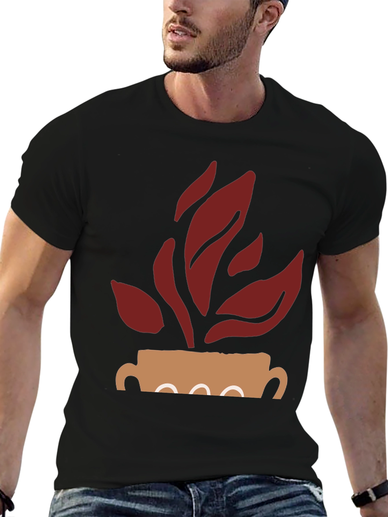 Modern Plant Graphic Tee - Casual Style