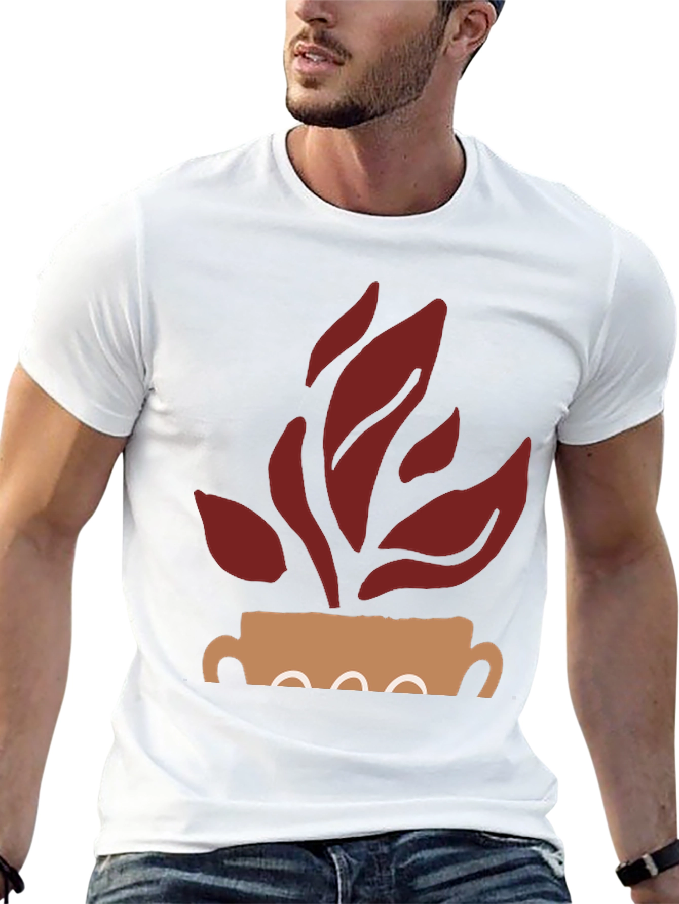 Modern Plant Graphic Tee - Casual Style