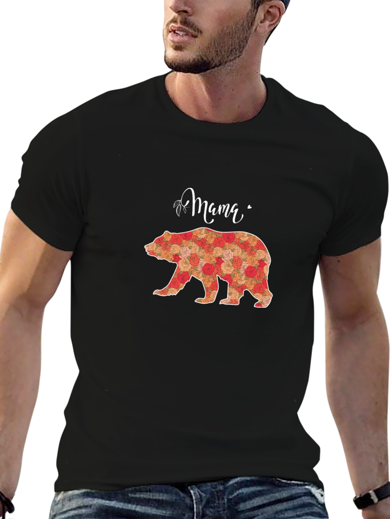 Mama Bear Floral Print T-Shirt