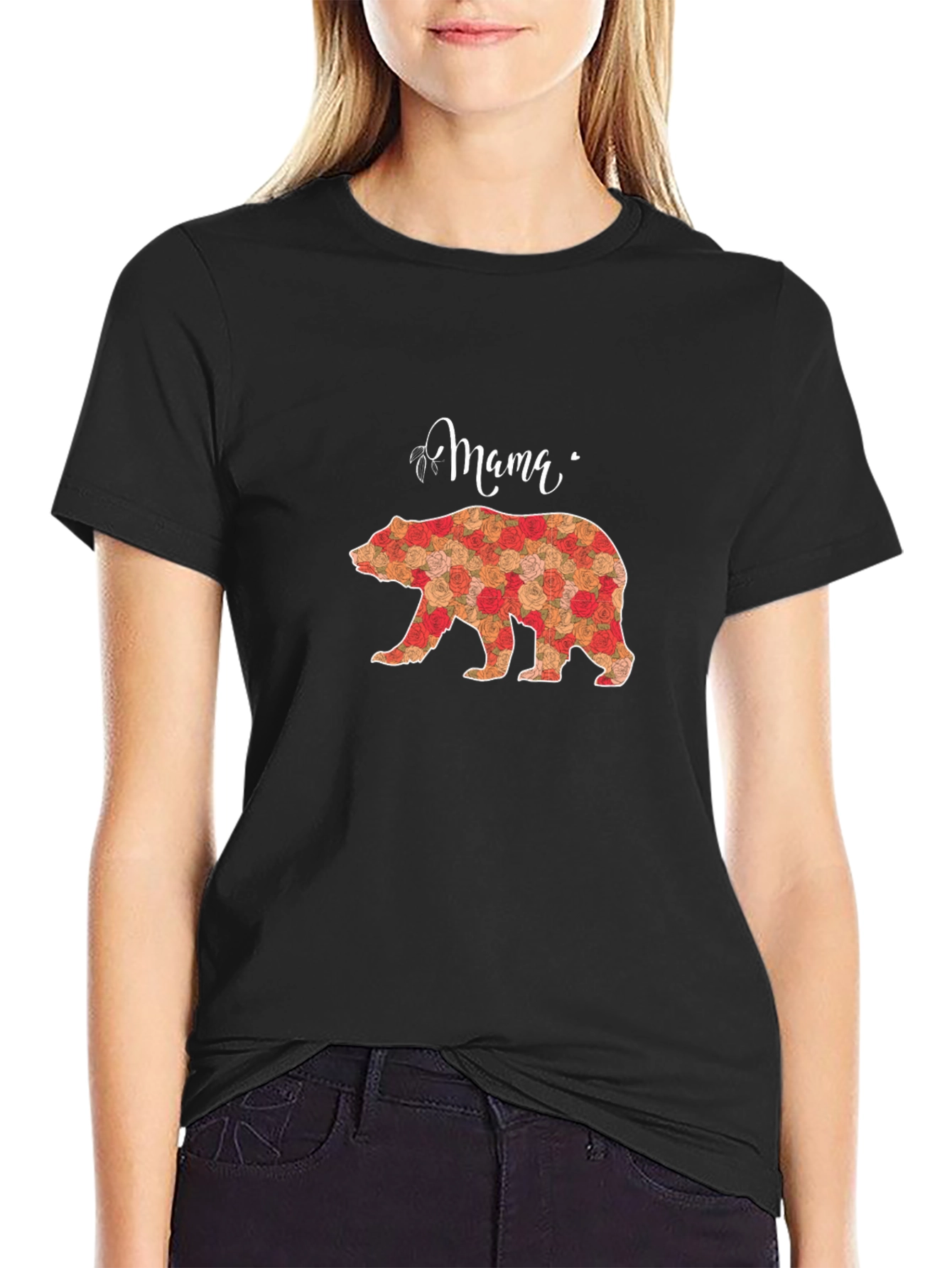 Mama Bear Floral Print T-Shirt