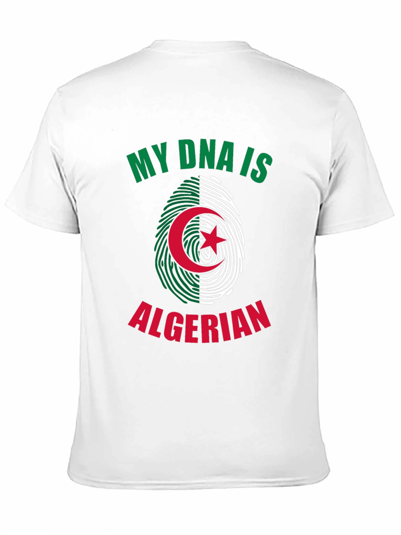 Algerian Pride DNA T-Shirt - Green and White Design