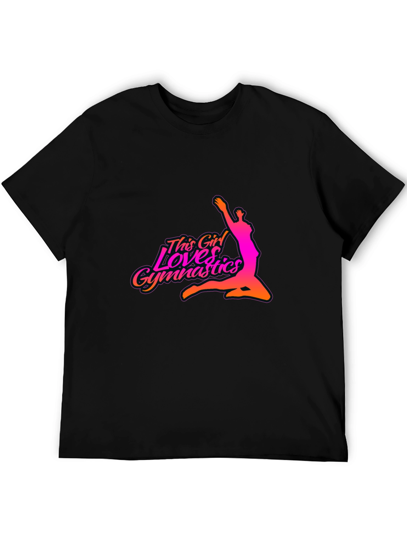 Gymnastics Girl Black T-Shirt