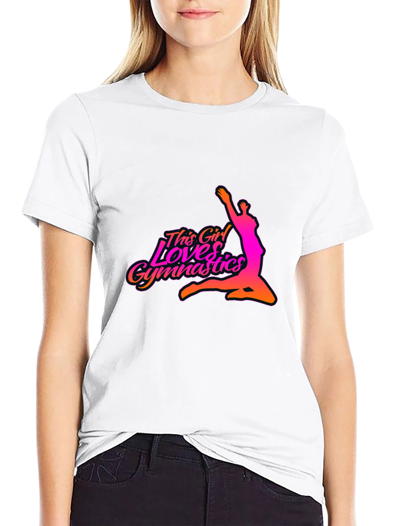 Gymnastics Girl Black T-Shirt