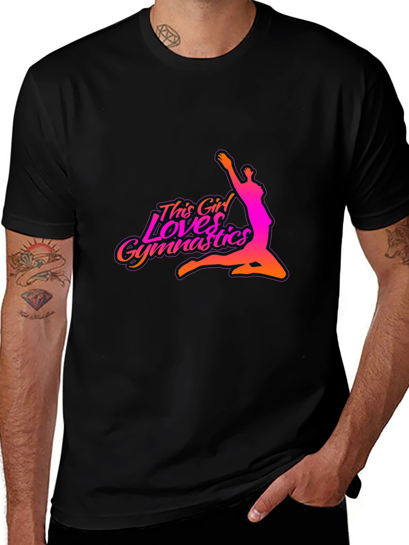 Gymnastics Girl Black T-Shirt