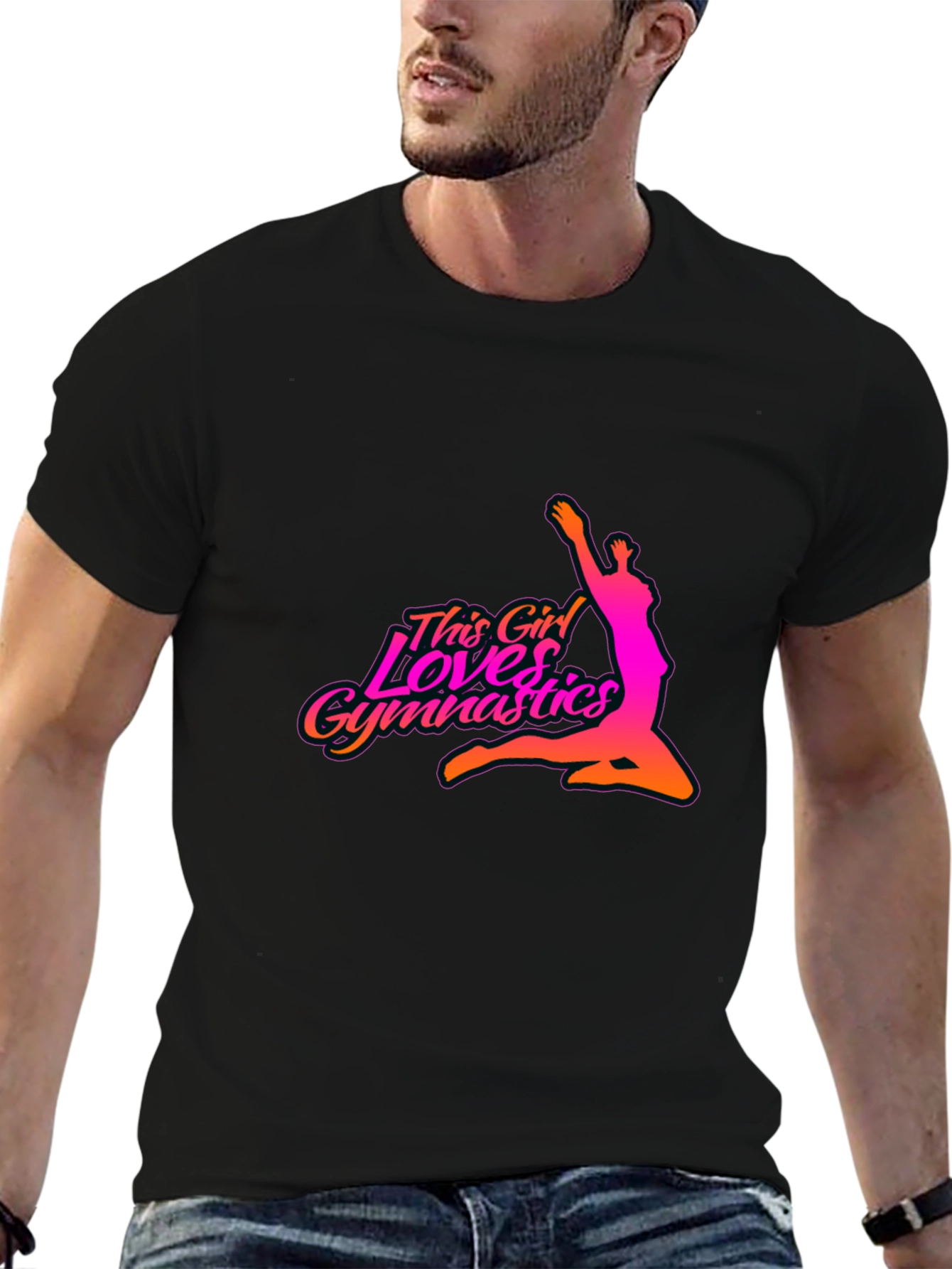 Gymnastics Girl Black T-Shirt