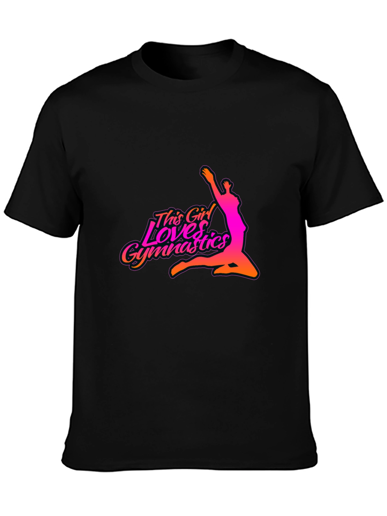 Gymnastics Girl Black T-Shirt