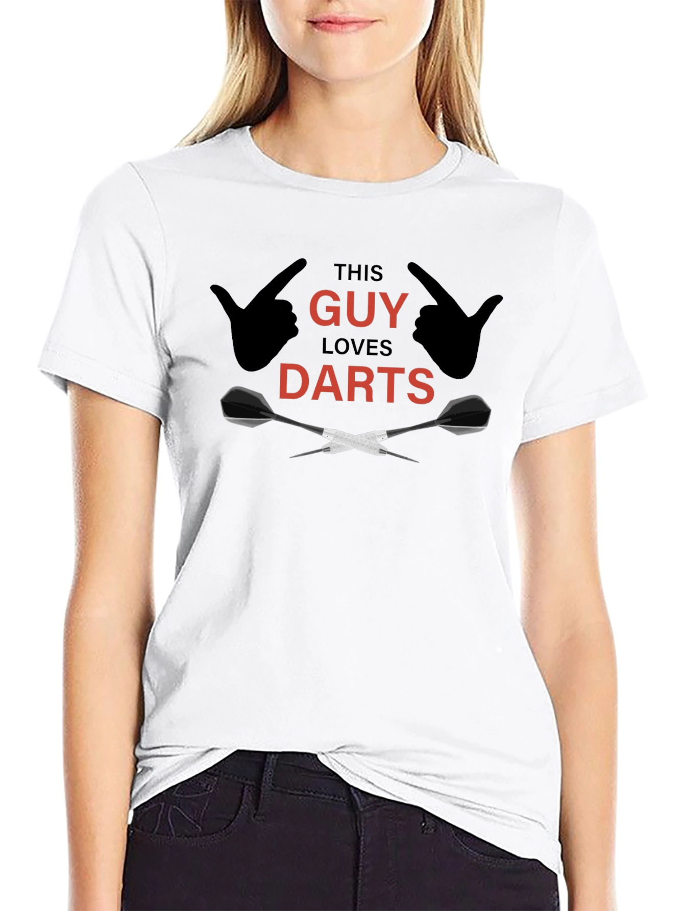This Guy Loves Darts Black T-Shirt