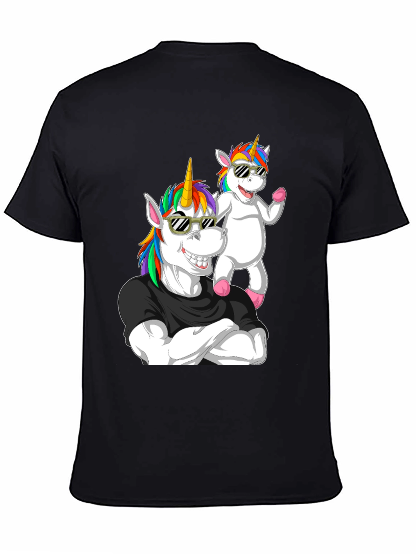 Unicorn Dad Black Graphic T-Shirt