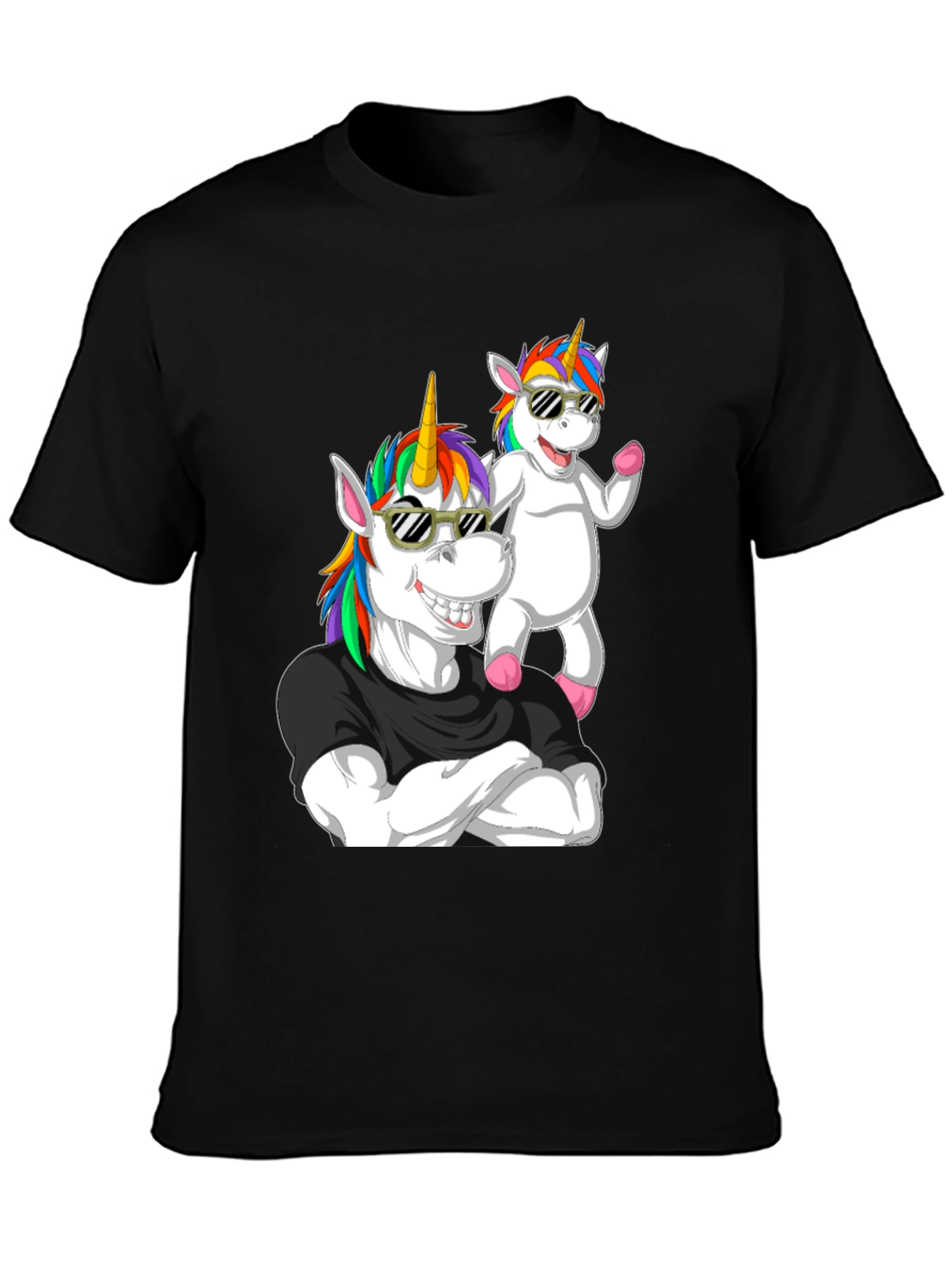 Unicorn Dad Black Graphic T-Shirt