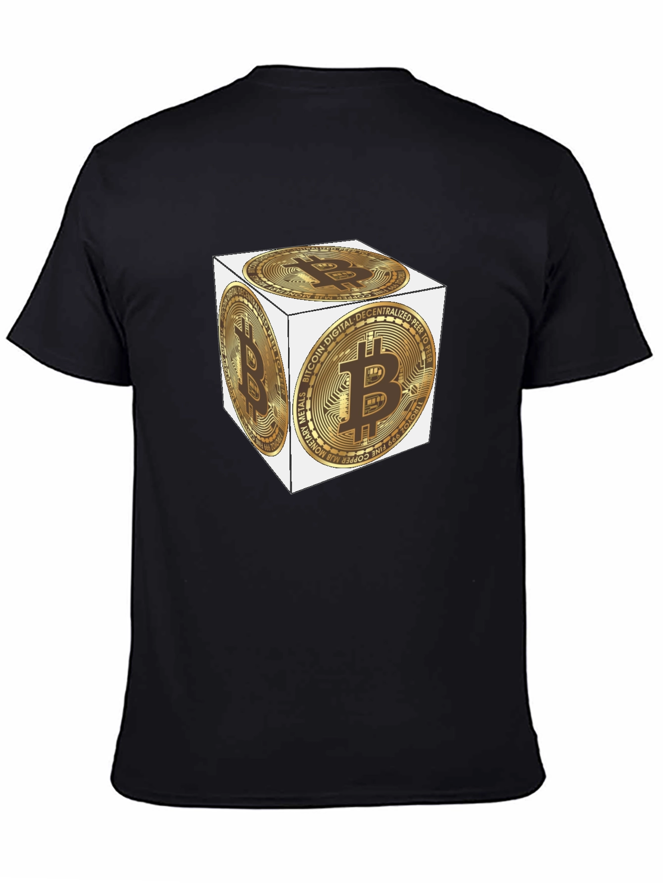 Bitcoin Cube Black T-Shirt - Crypto Tee