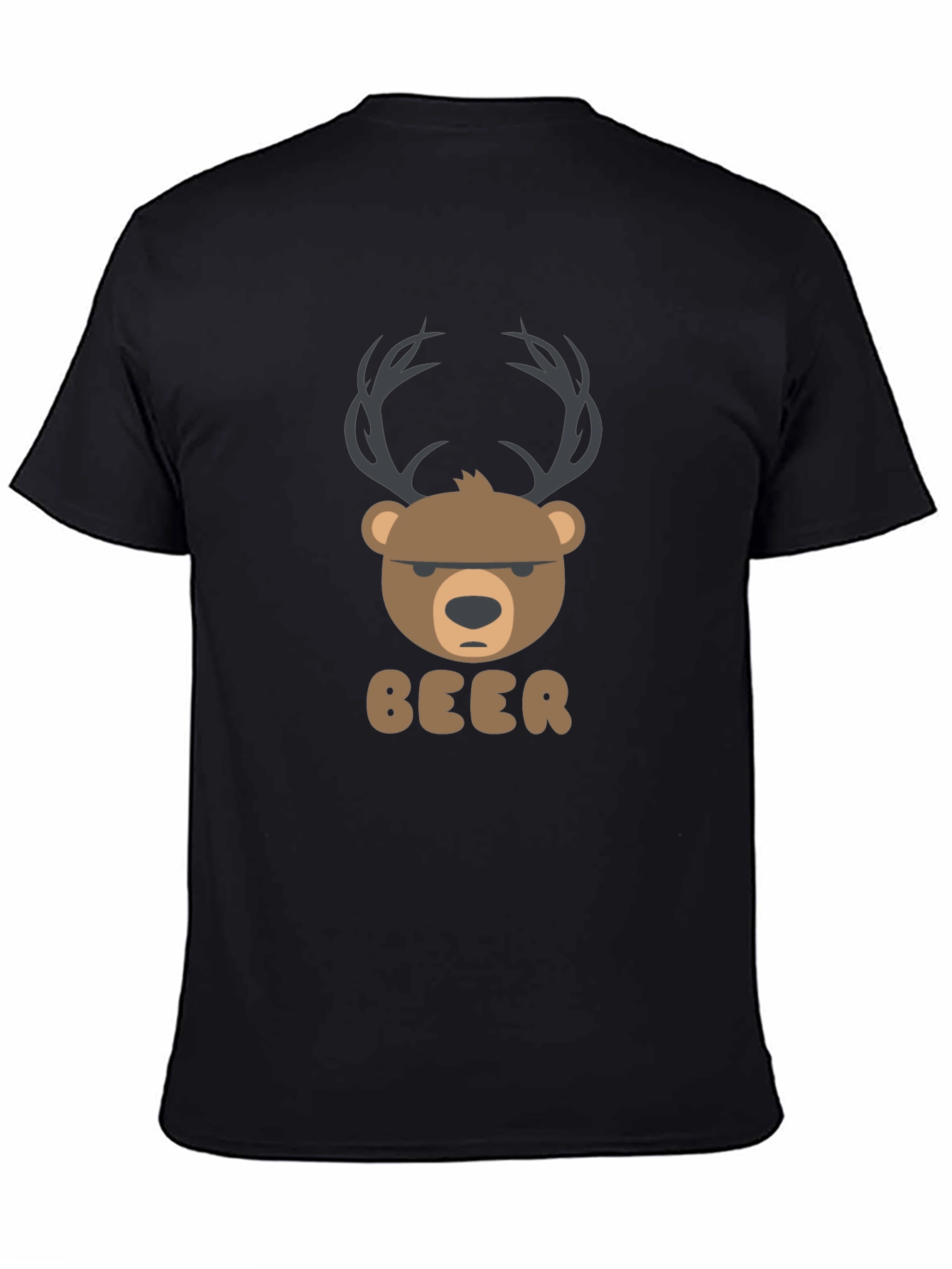 Bear Deer Pun Black T-Shirt