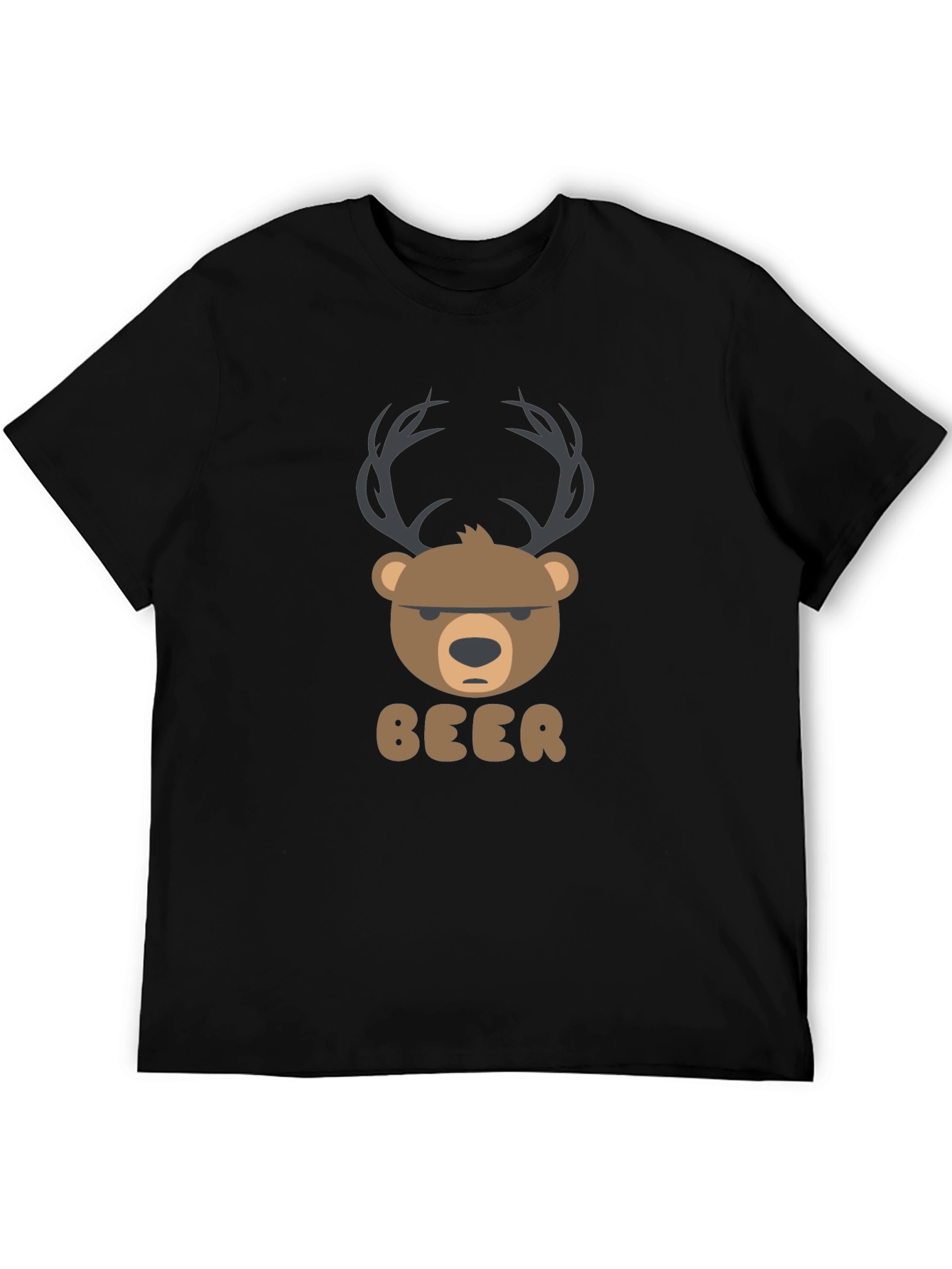 Bear Deer Pun Black T-Shirt