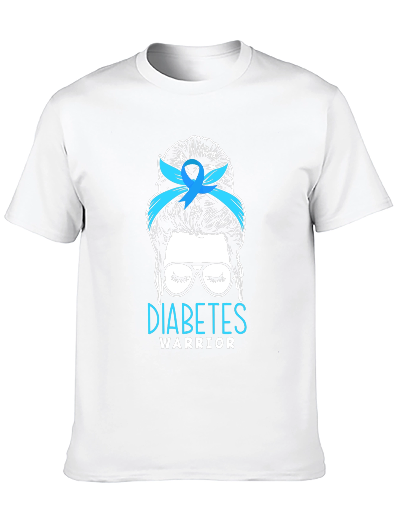Diabetes Warrior Messy Bun T-Shirt