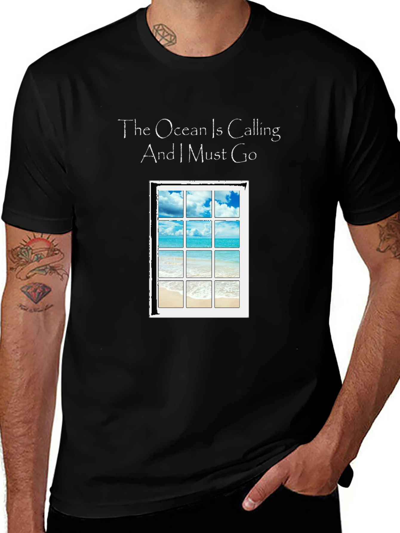 Ocean Calling Tee - Black Graphic T-Shirt