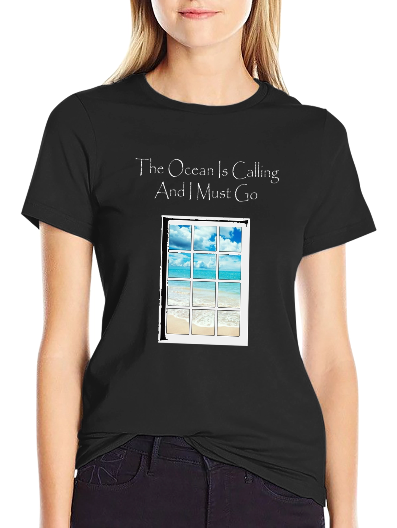 Ocean Calling Tee - Black Graphic T-Shirt