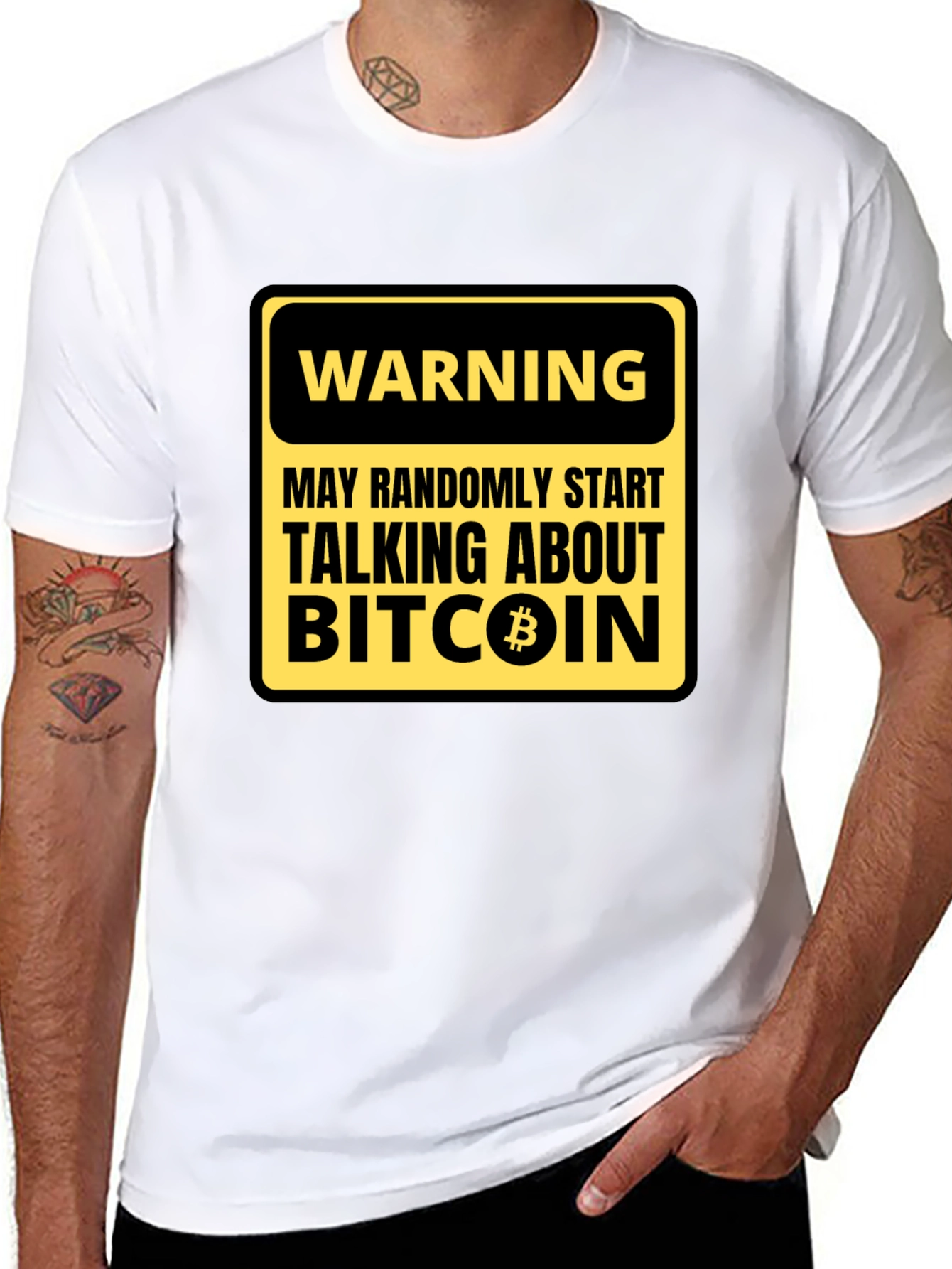 Bitcoin Warning Graphic Tee - Funny Crypto Shirt