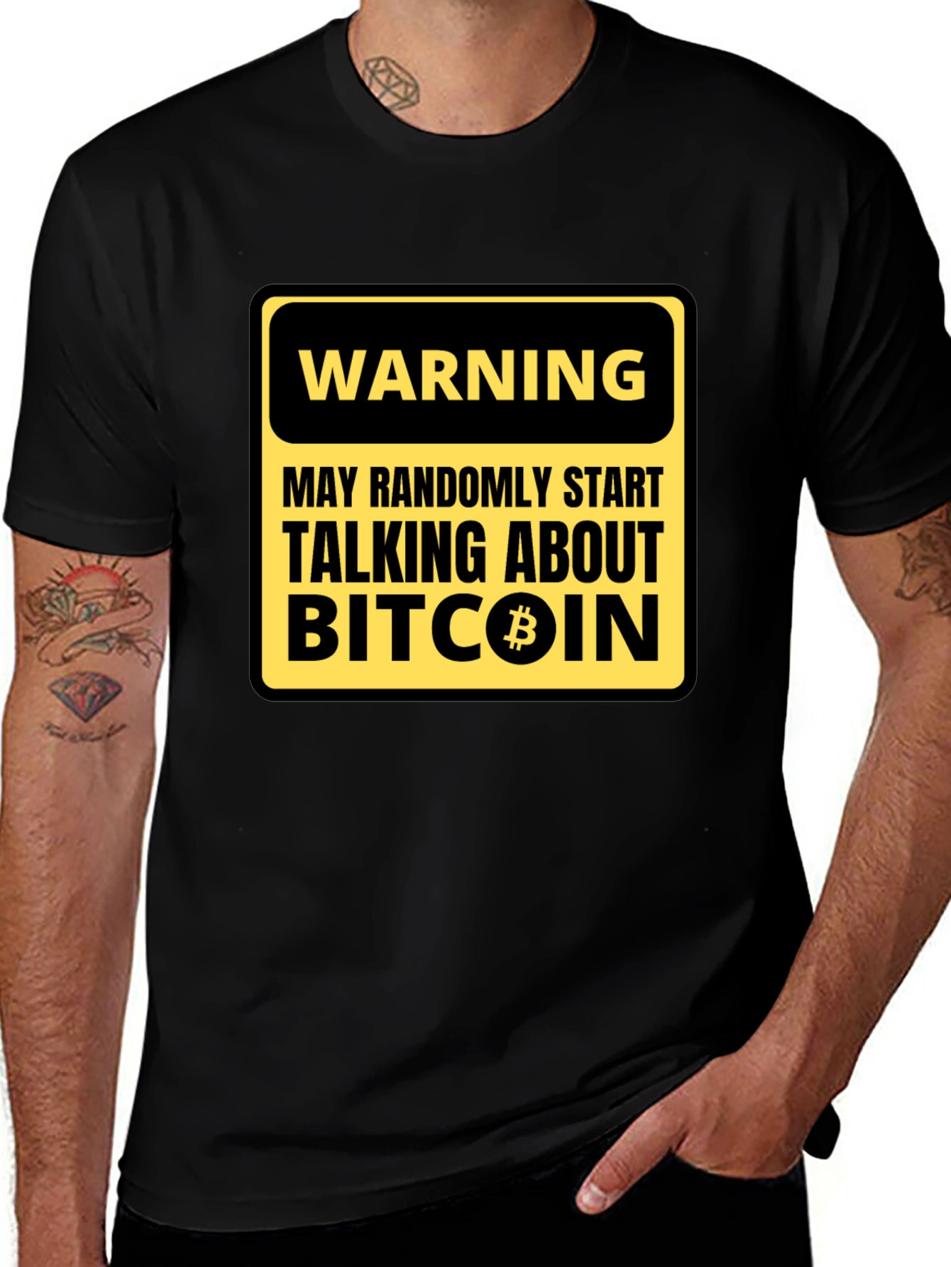 Bitcoin Warning Graphic Tee - Funny Crypto Shirt