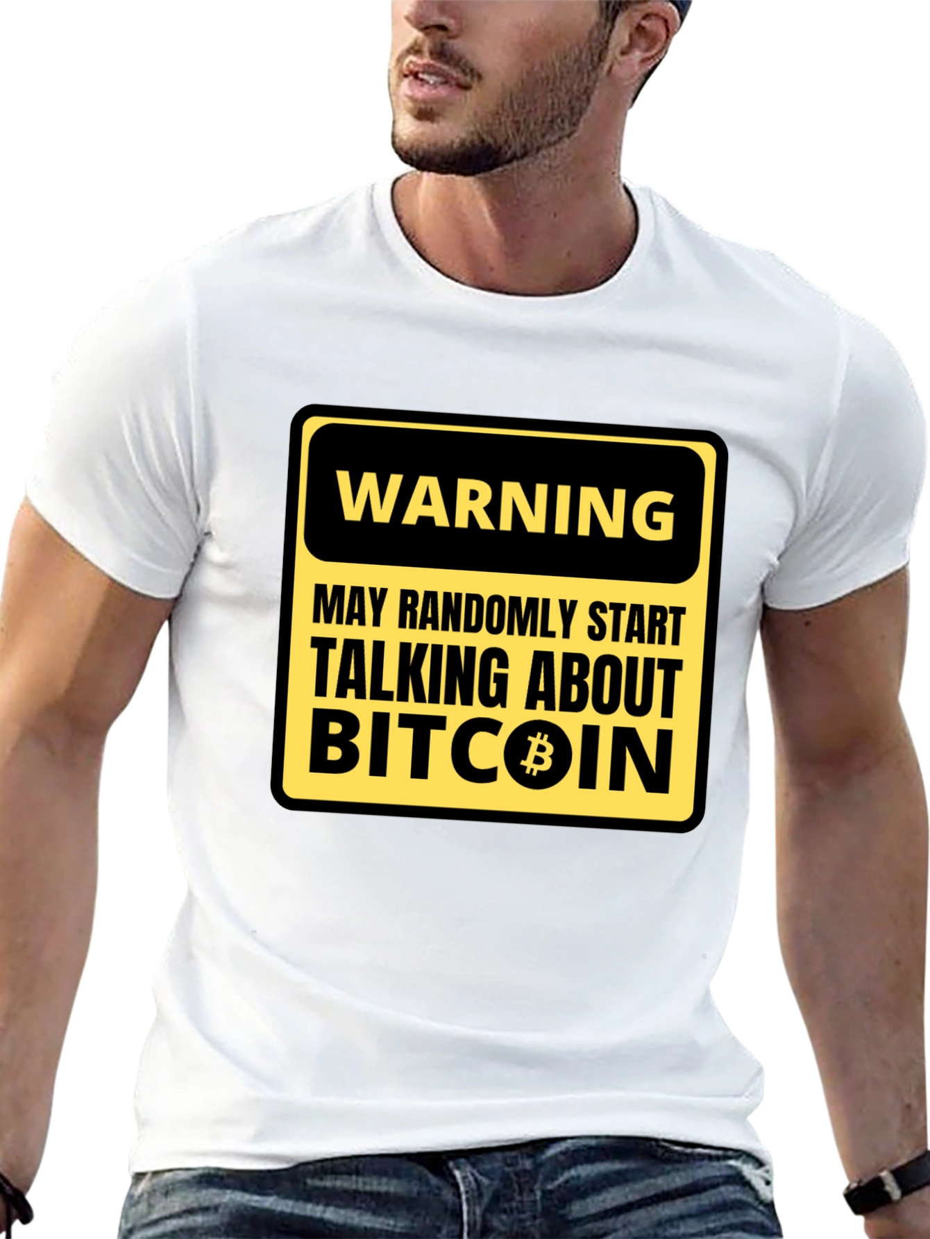 Bitcoin Warning Graphic Tee - Funny Crypto Shirt