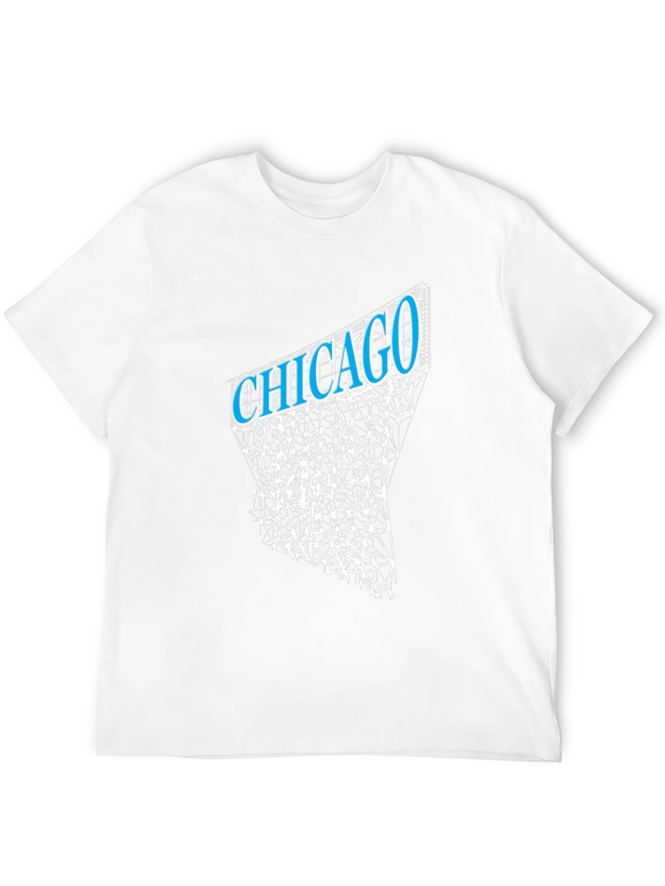 Chicago Geometric Graphic Print Black T-Shirt