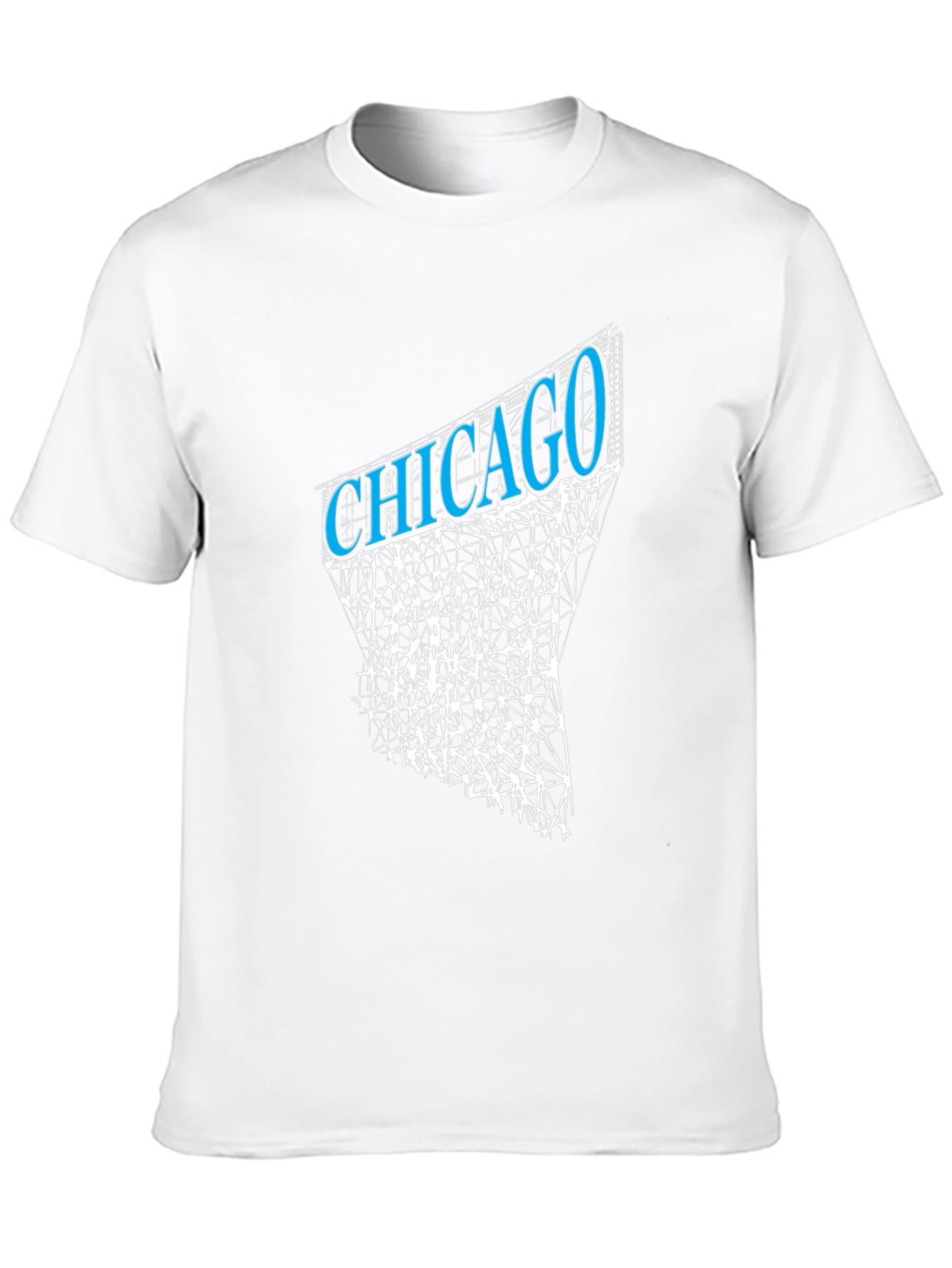 Chicago Geometric Graphic Print Black T-Shirt