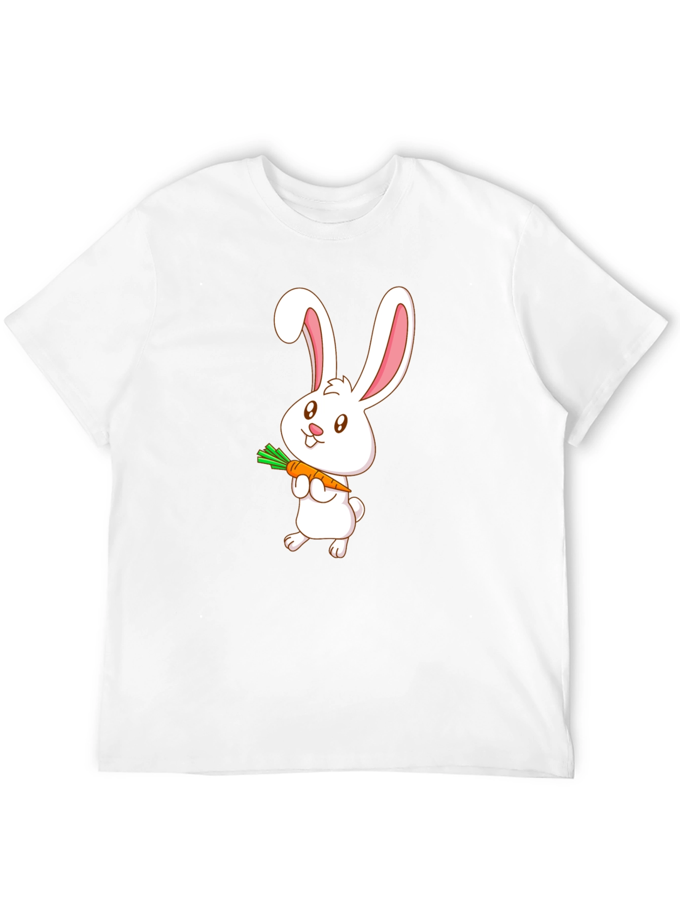 Cute Bunny Carrot T-Shirt - Black Cotton Tee