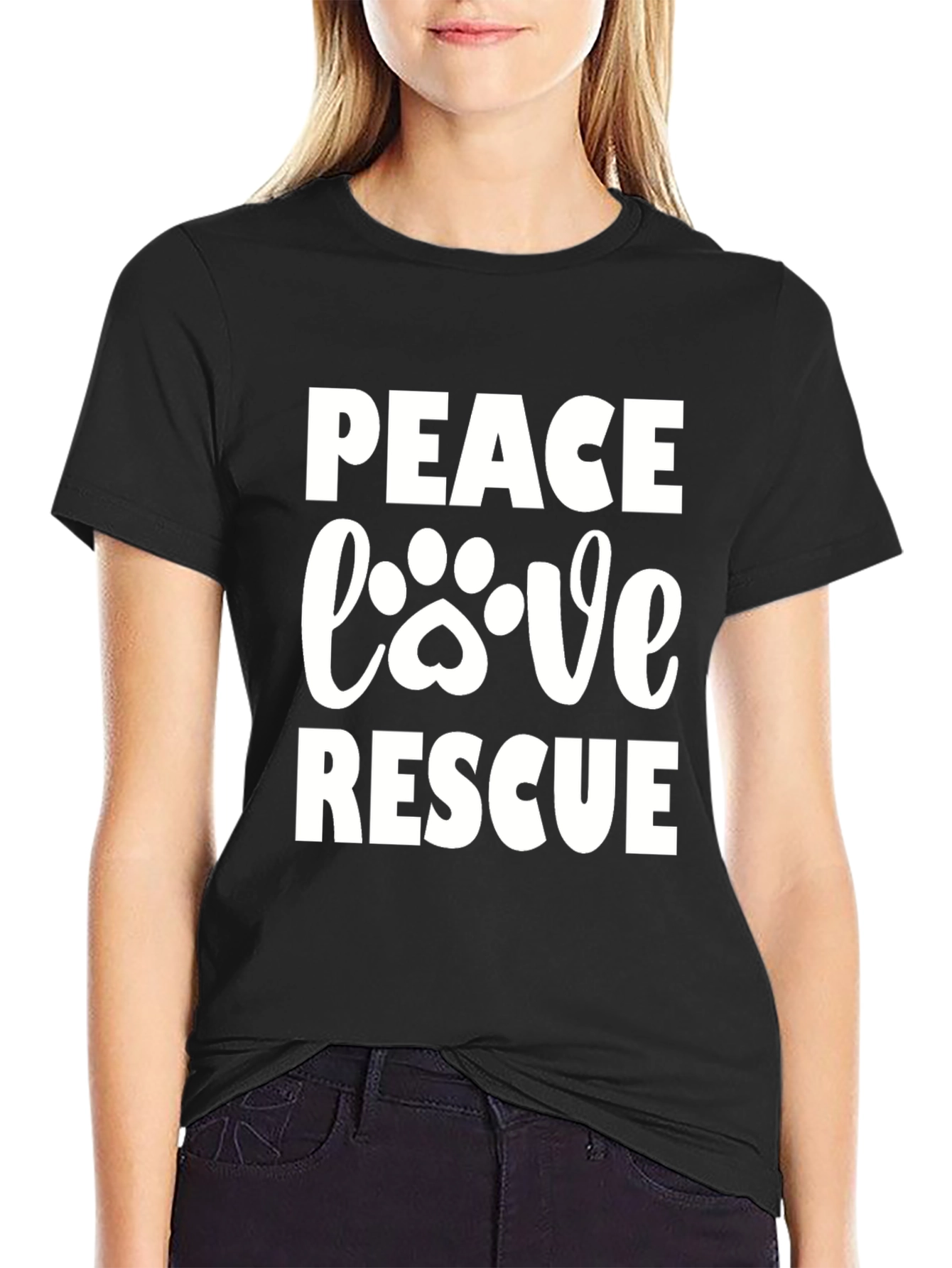 Peace Love Rescue T-Shirt - Animal Rescue Tee
