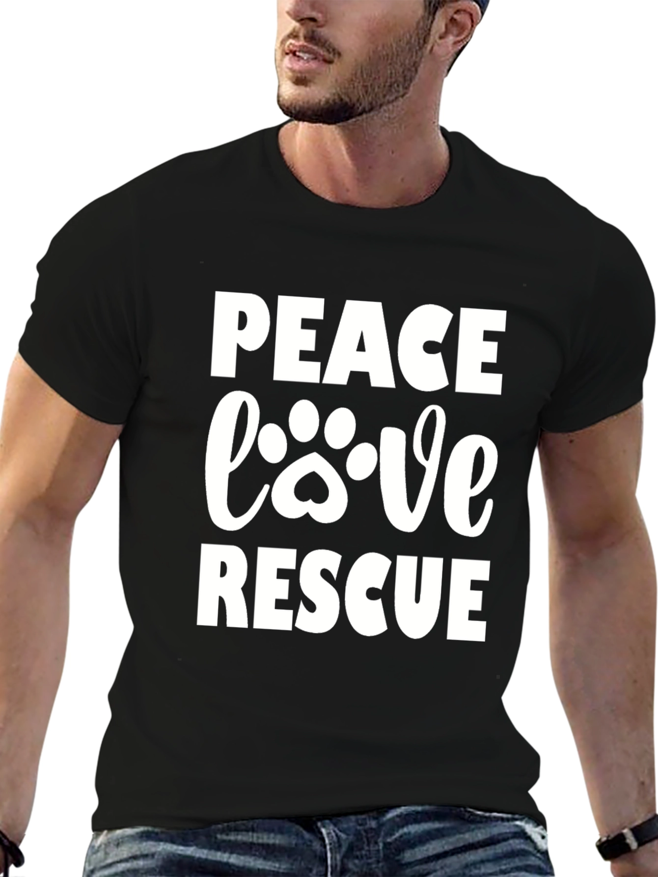 Peace Love Rescue T-Shirt - Animal Rescue Tee