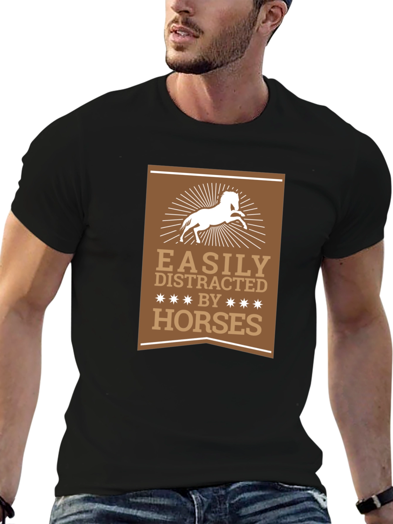 Easily Distracted By Horses Graphic T-Shirt