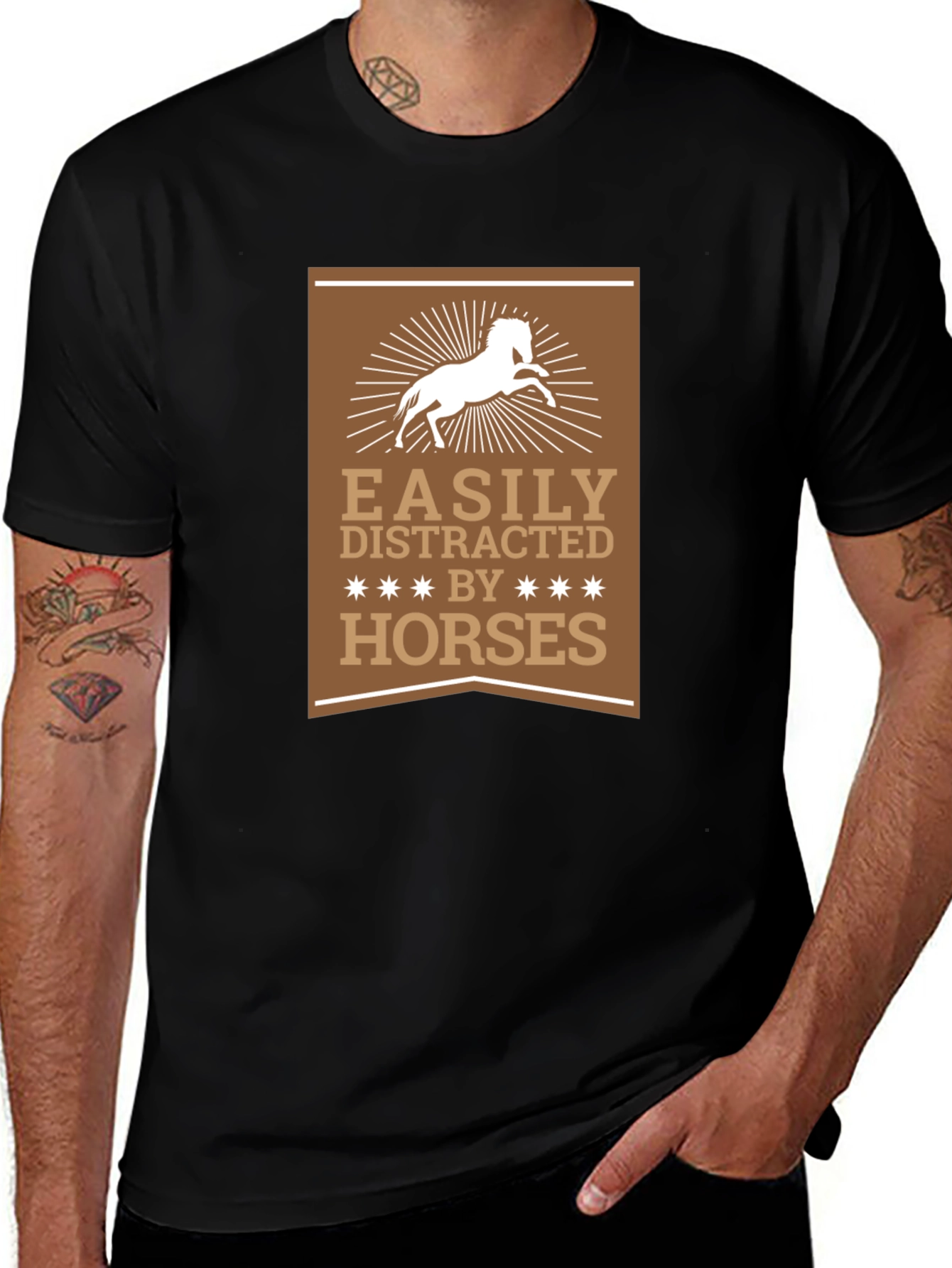 Easily Distracted By Horses Graphic T-Shirt