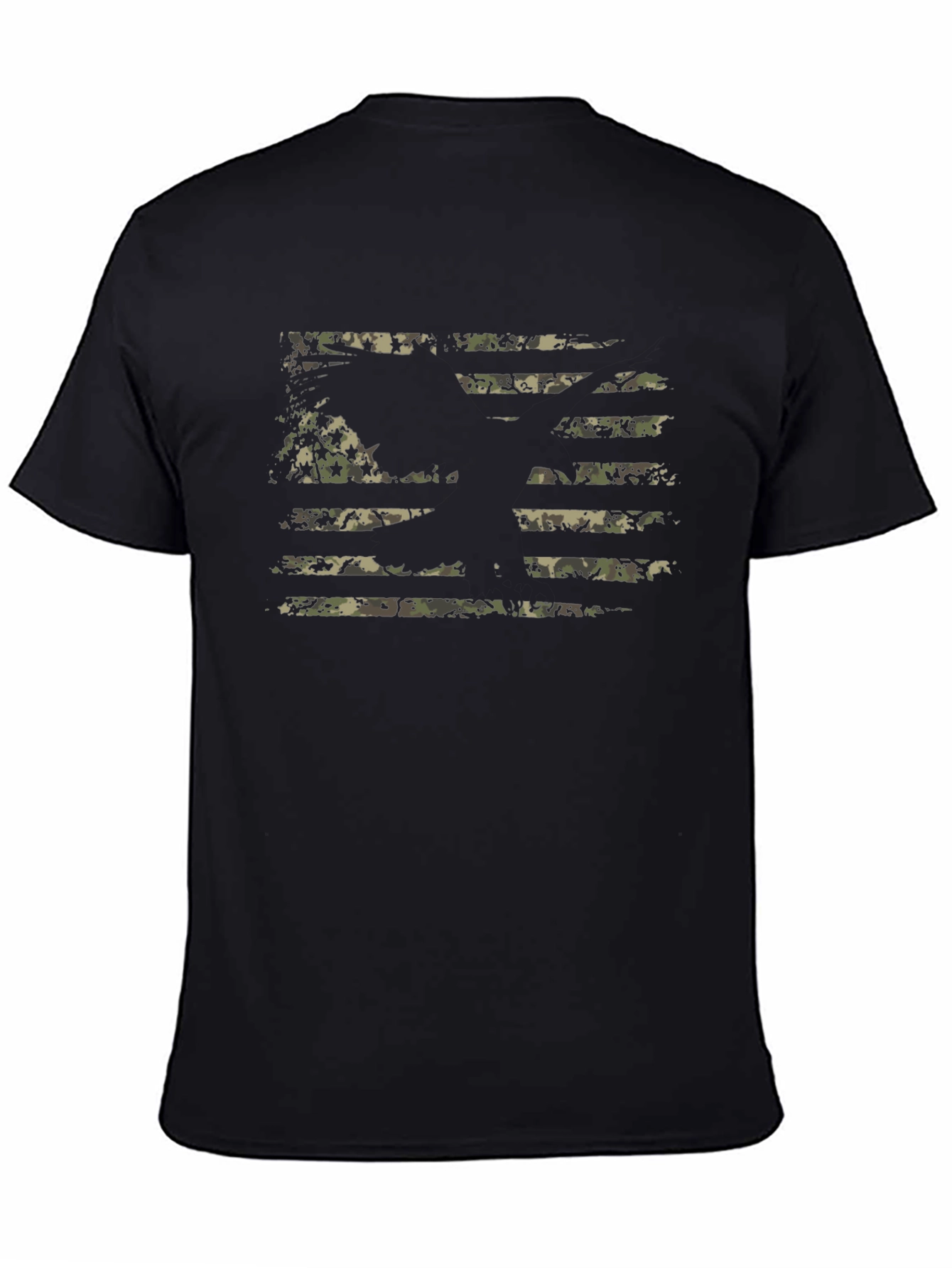 Camouflage American Flag Graphic Tee - Patriotic Style