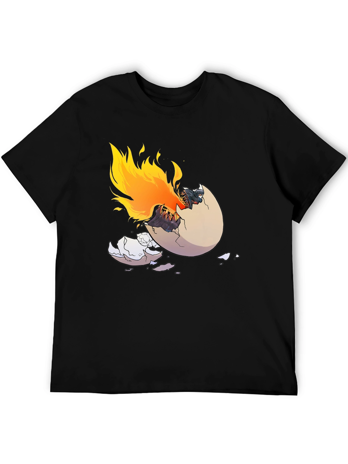 Fiery Dragon Hatchling Black T-Shirt